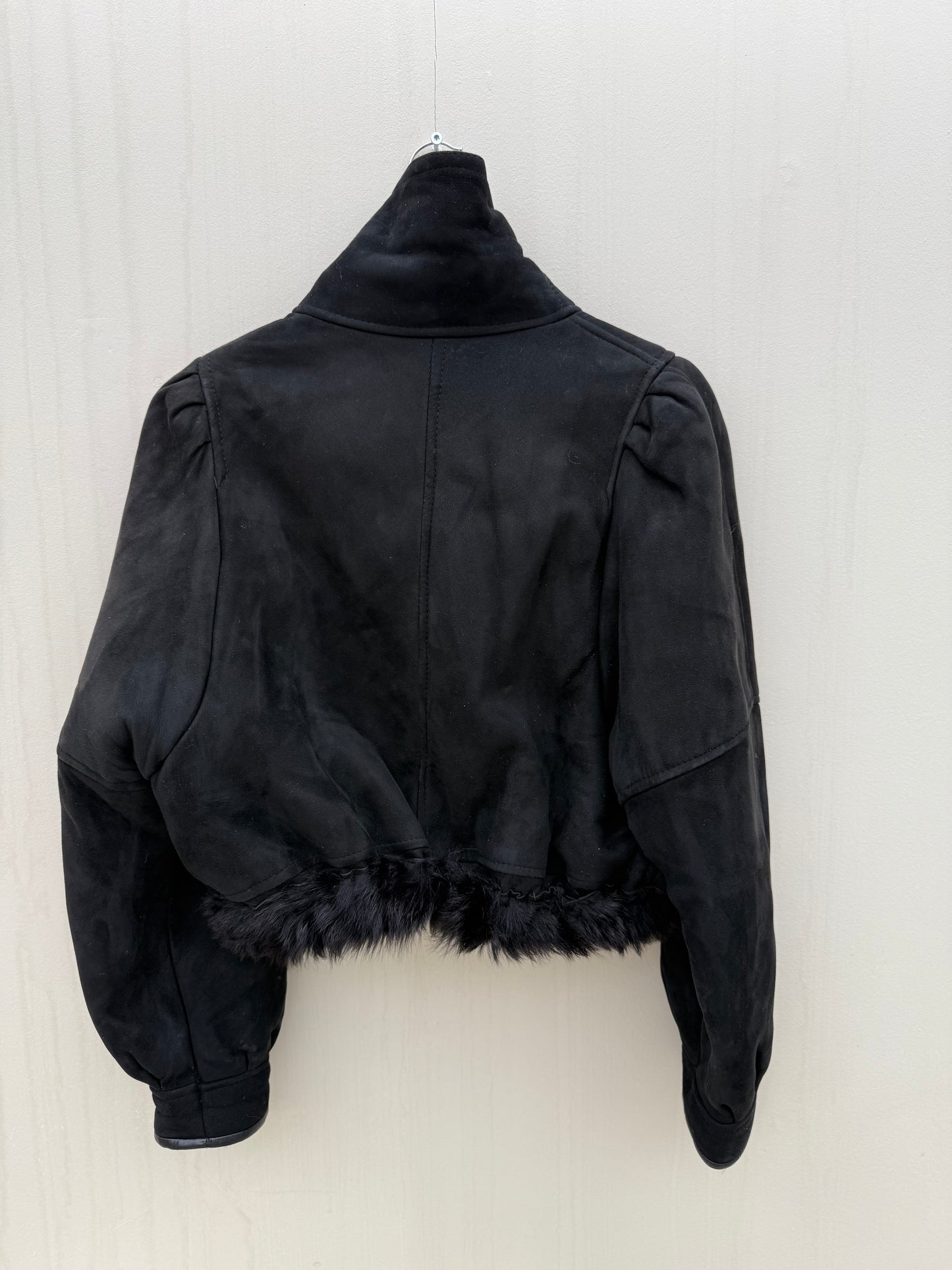 Vintage cropped lammy zwart reversible maat S/M