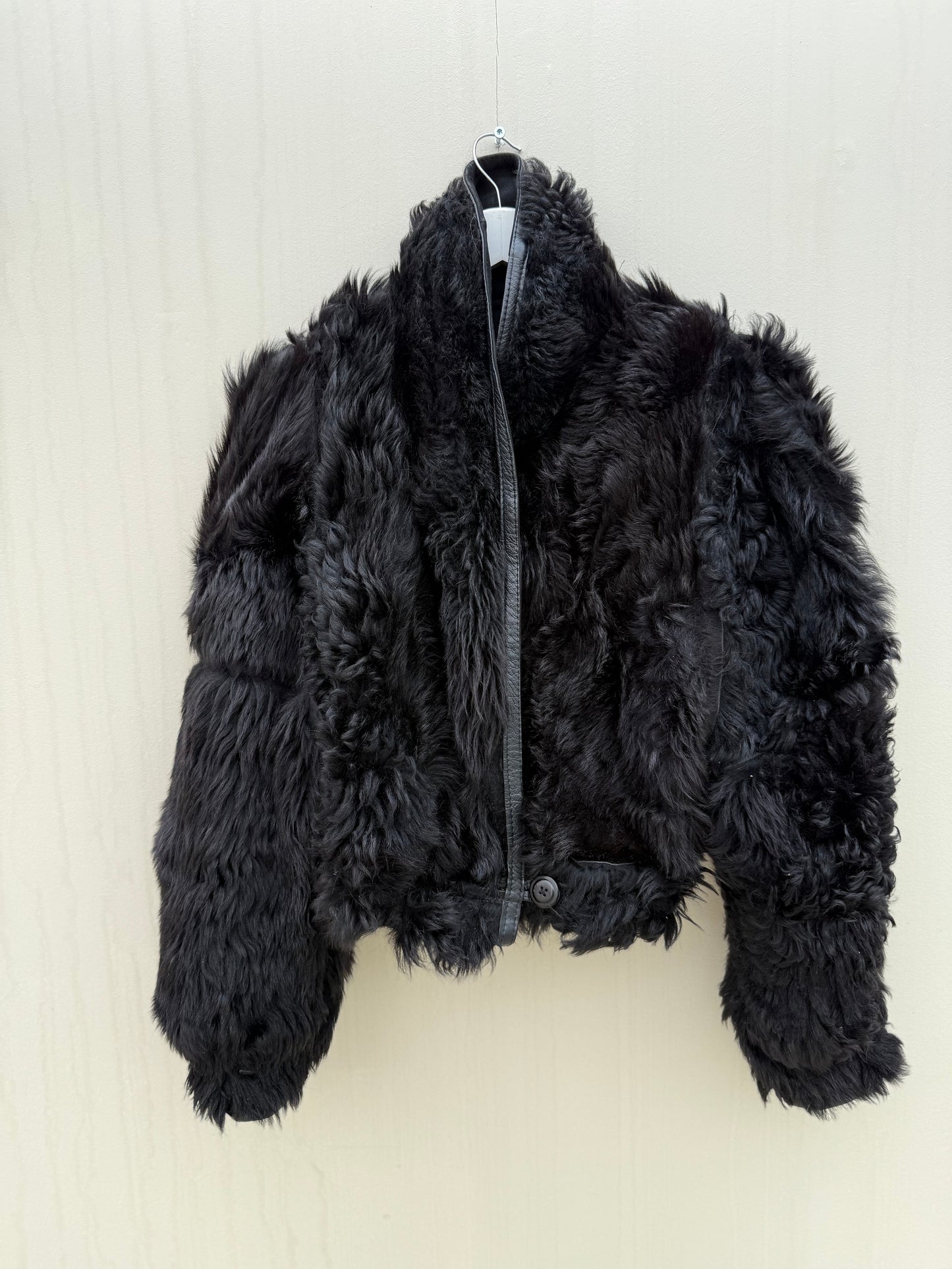 Vintage cropped lammy zwart reversible maat S/M