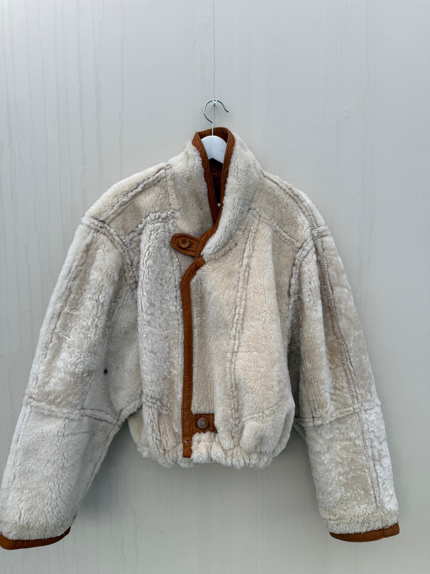 Vintage remade lammy coat reversible maat M/L