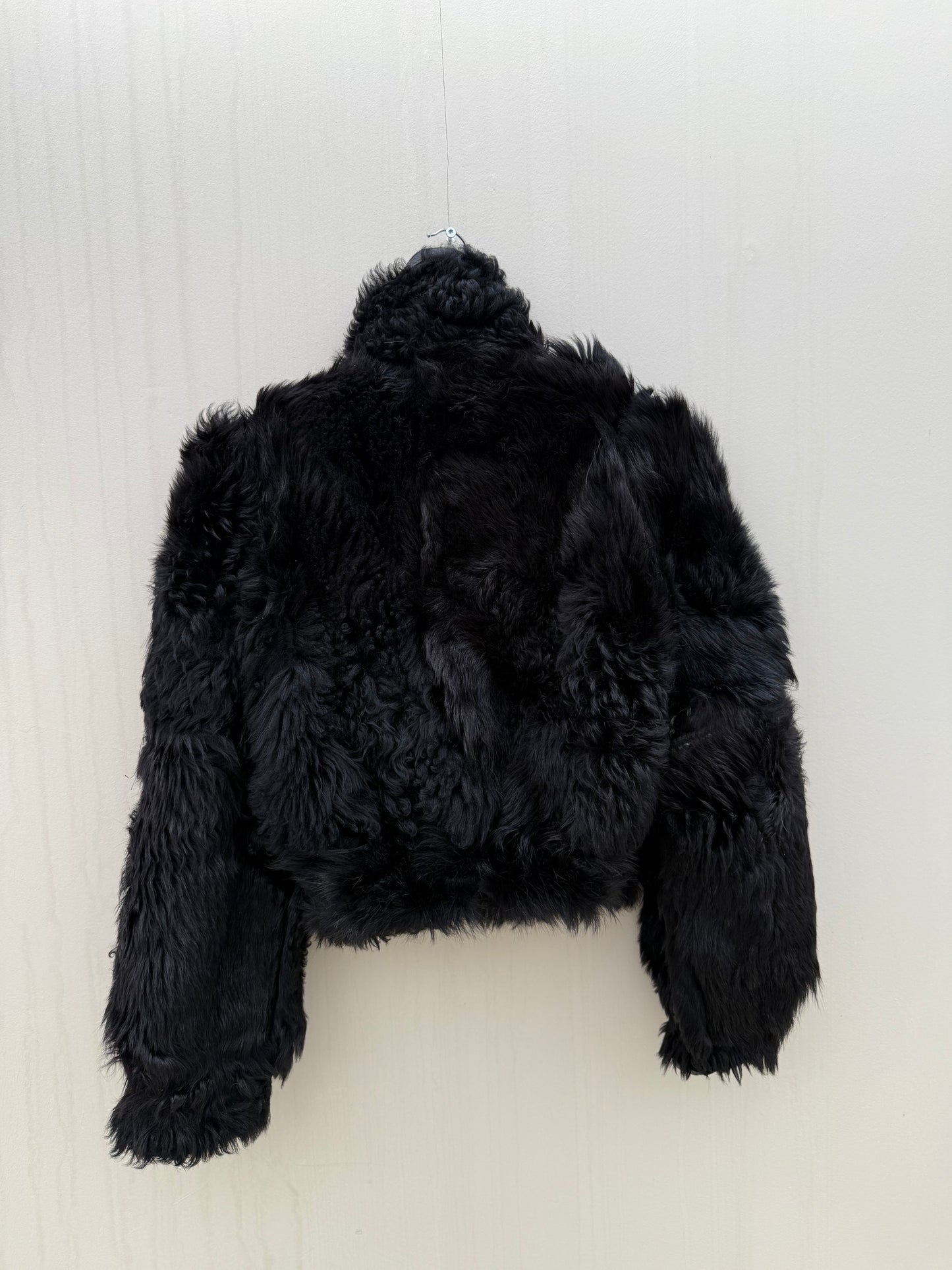 Vintage cropped lammy zwart reversible maat S/M