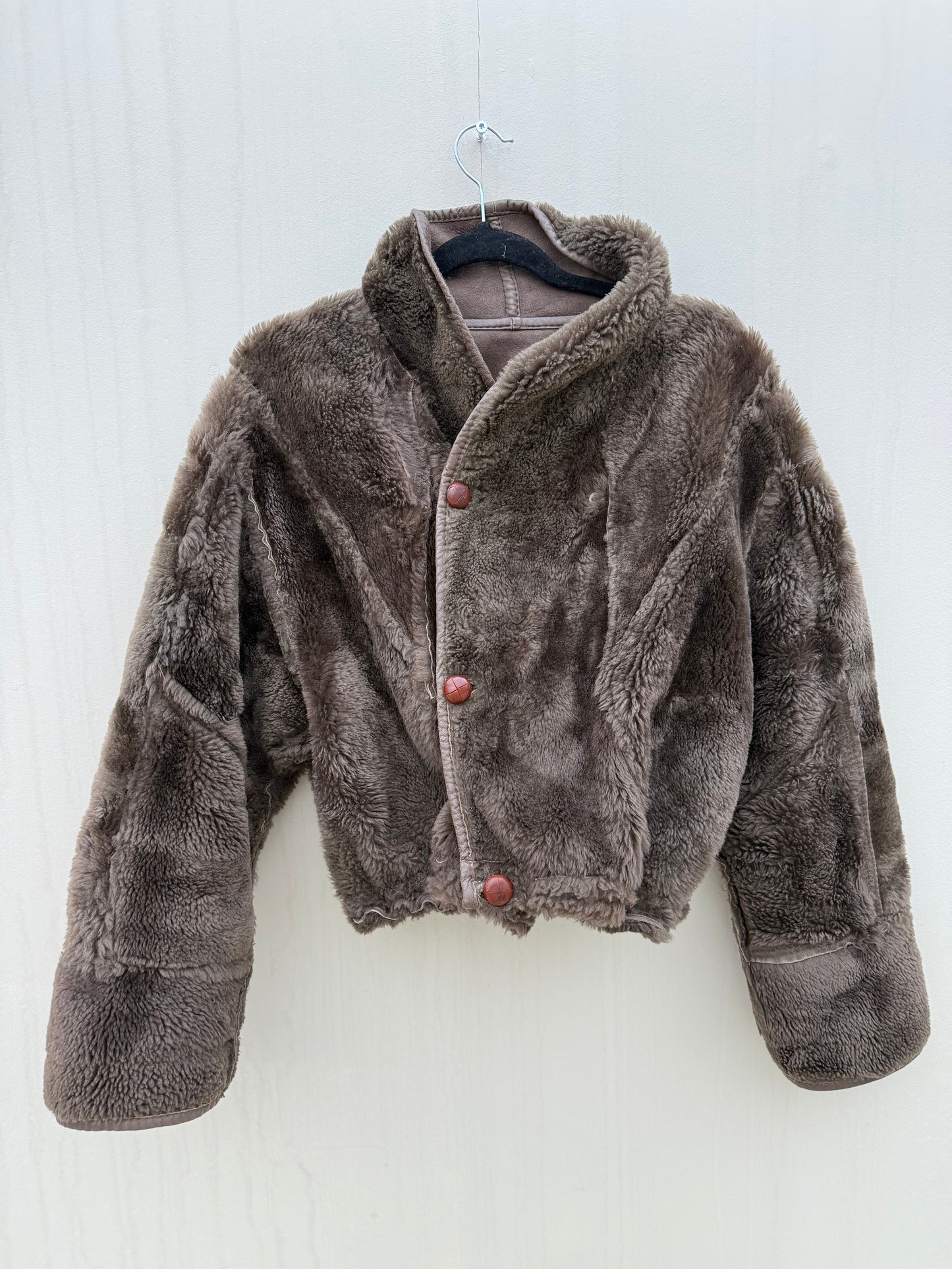 Vintage cropped lammy coat reversible maat S-L