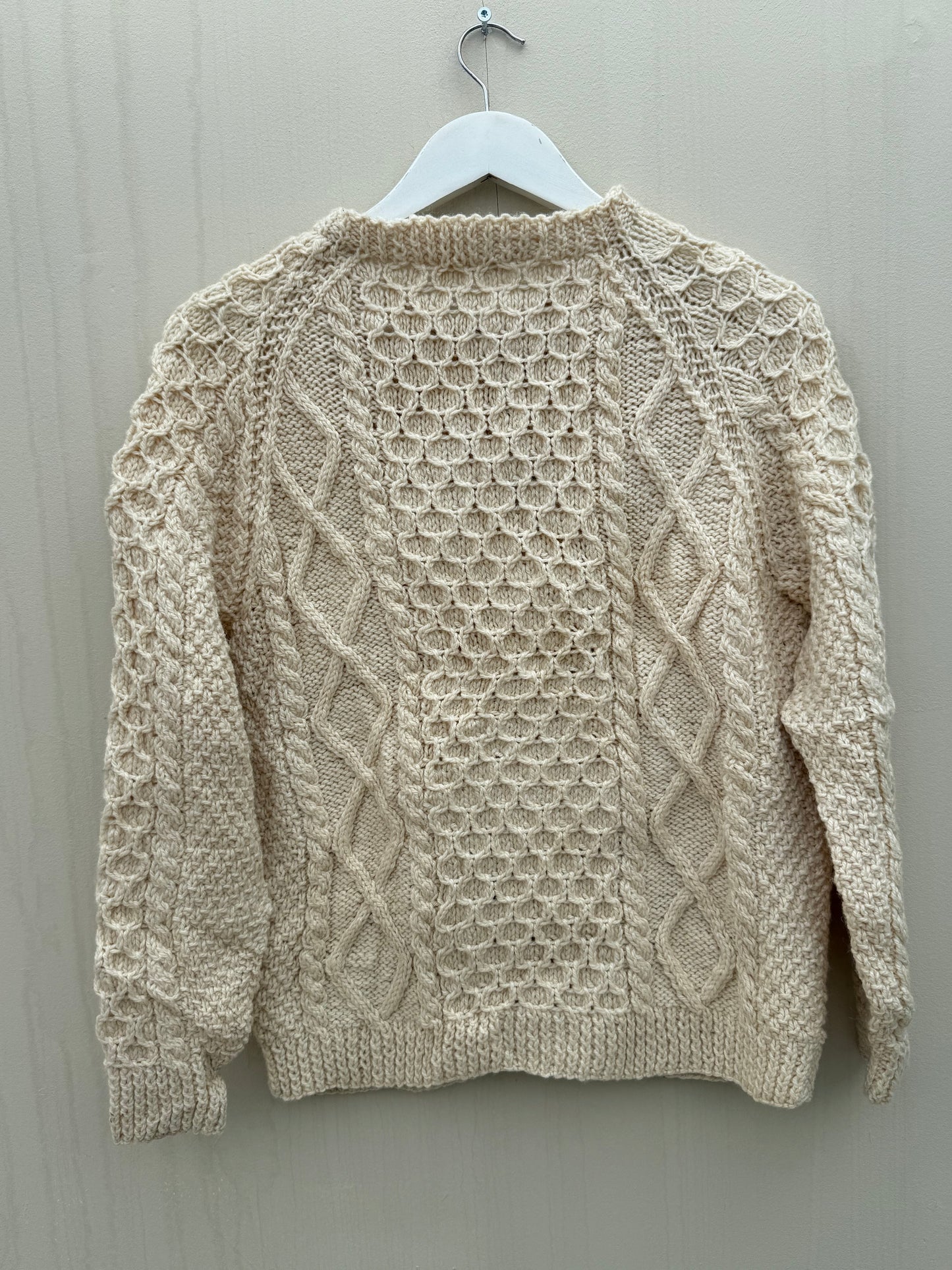 Vintage Aran knitted sweater beige
