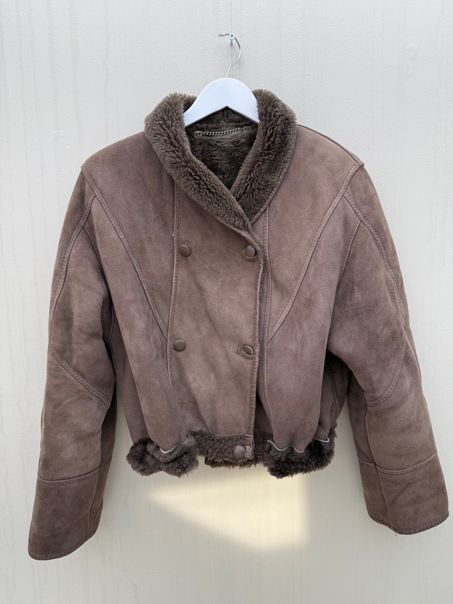 Vintage cropped lammy coat reversible maat S-L