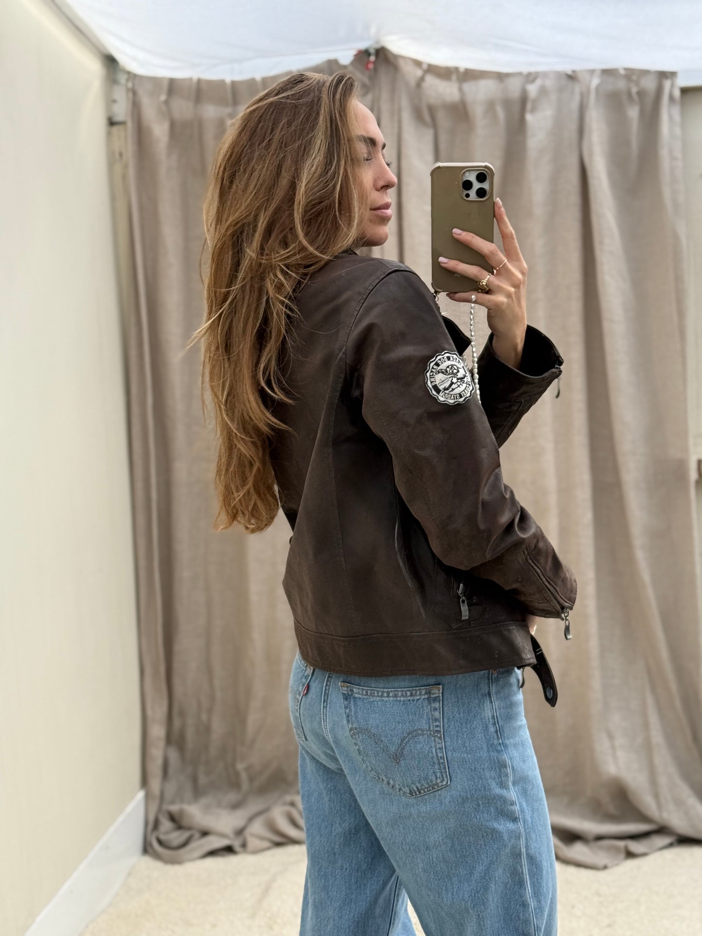 Pre-loved Rino & pelle leren jas biker model