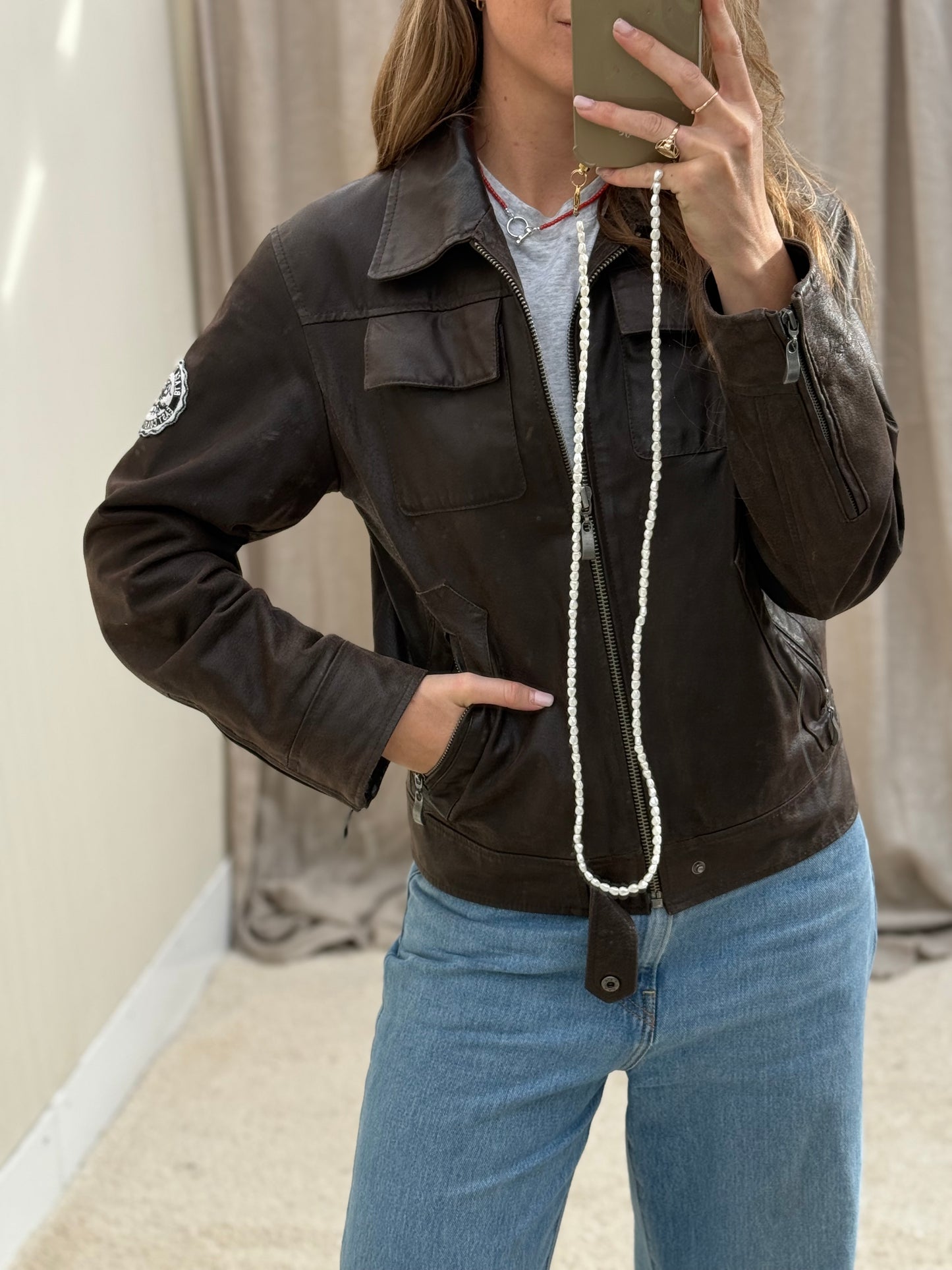 Pre-loved Rino & pelle leren jas biker model