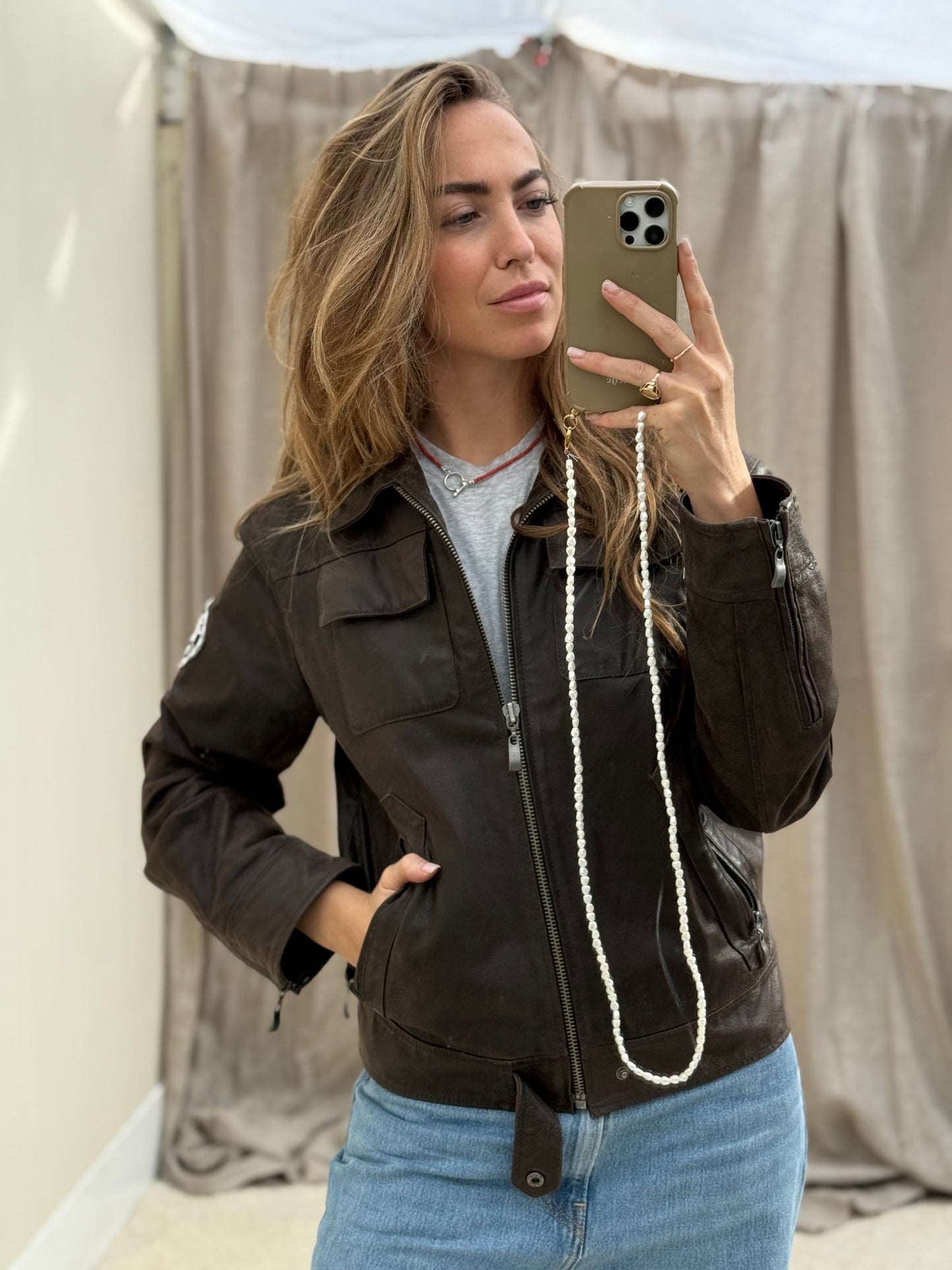 Pre-loved Rino & pelle leren jas biker model