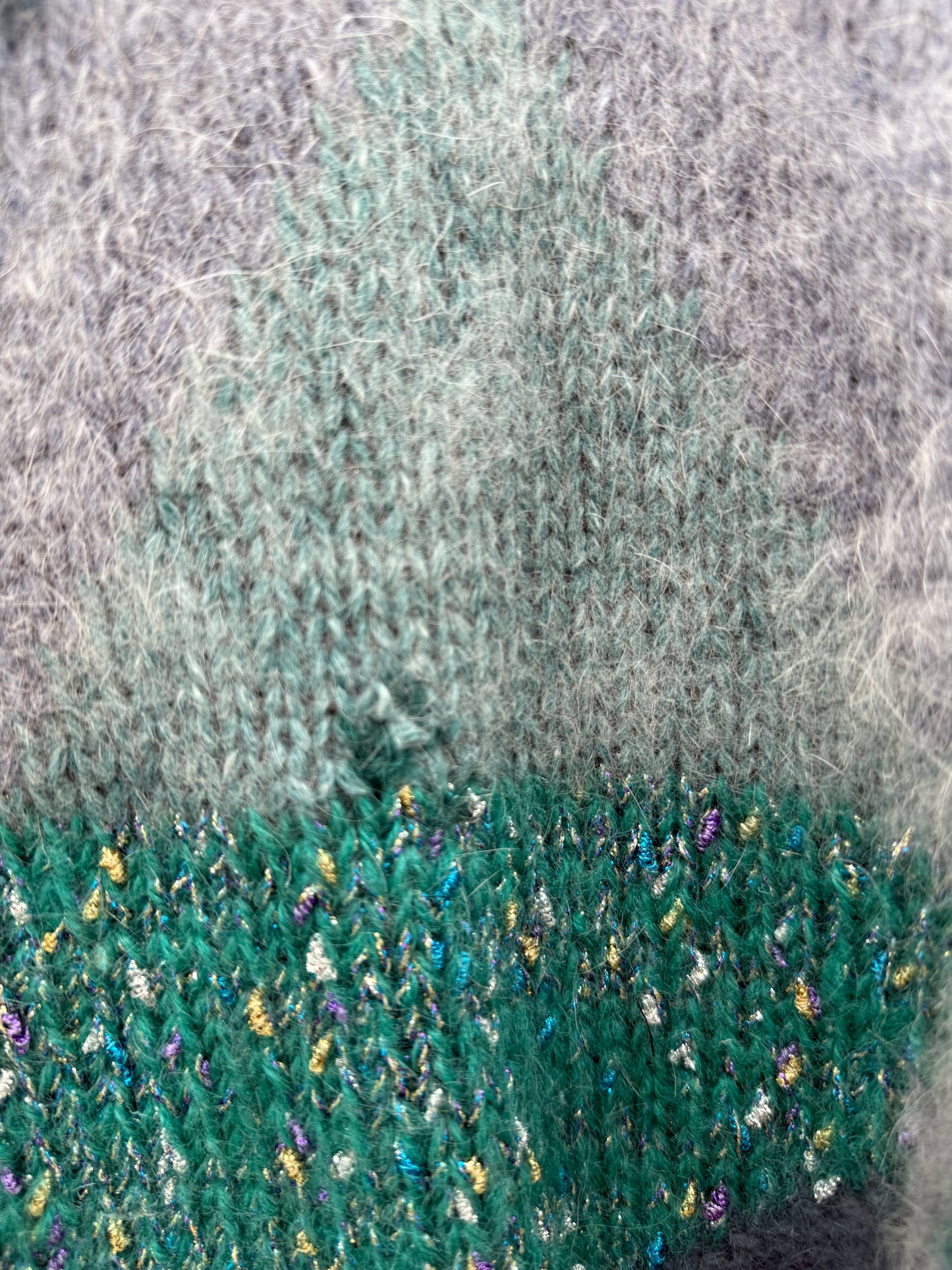Vintage cardigan Turquoise handgemaakt one size gebreid knit