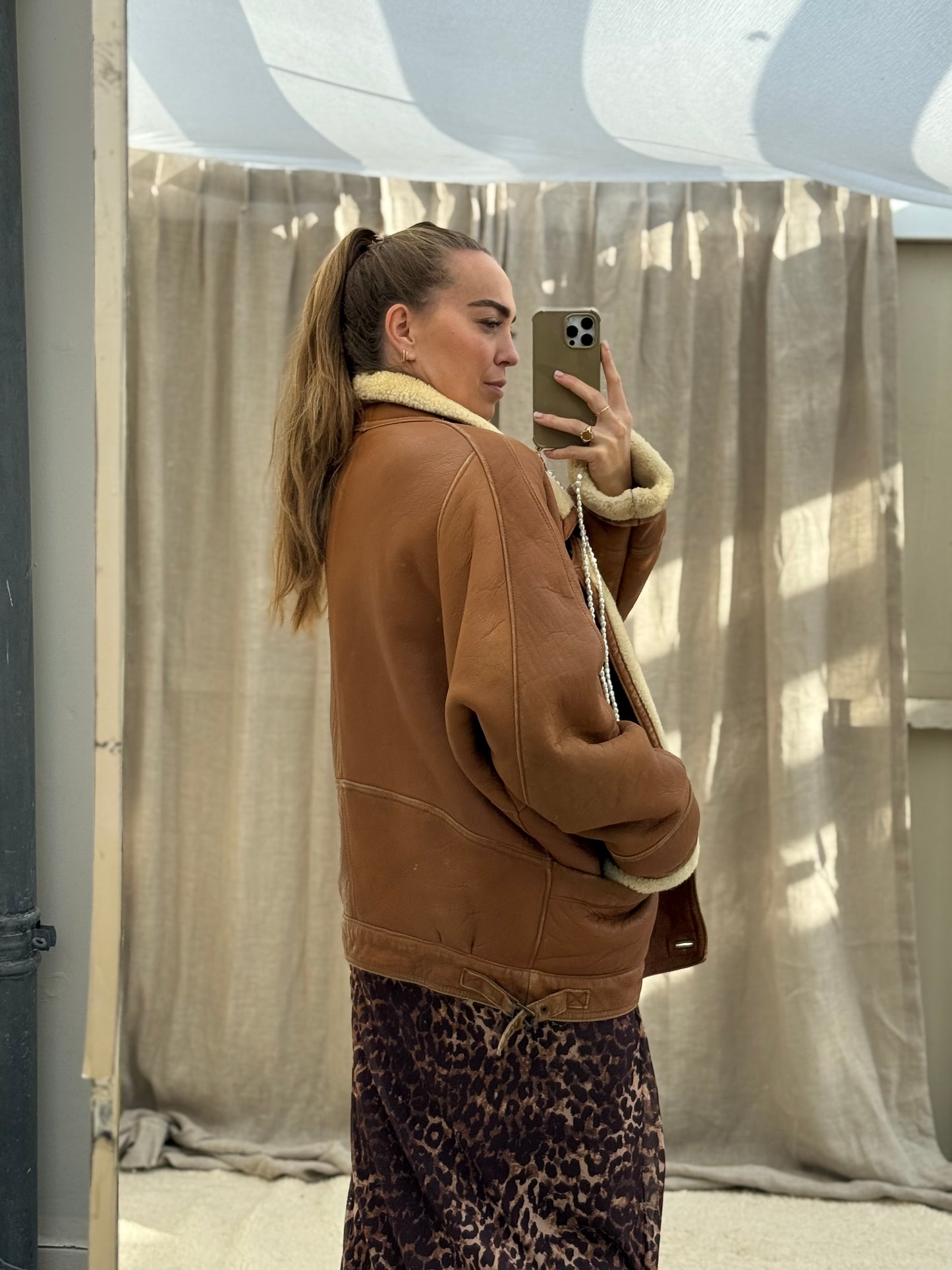 Vintage shearling lammy coat unisex maat 52 XL