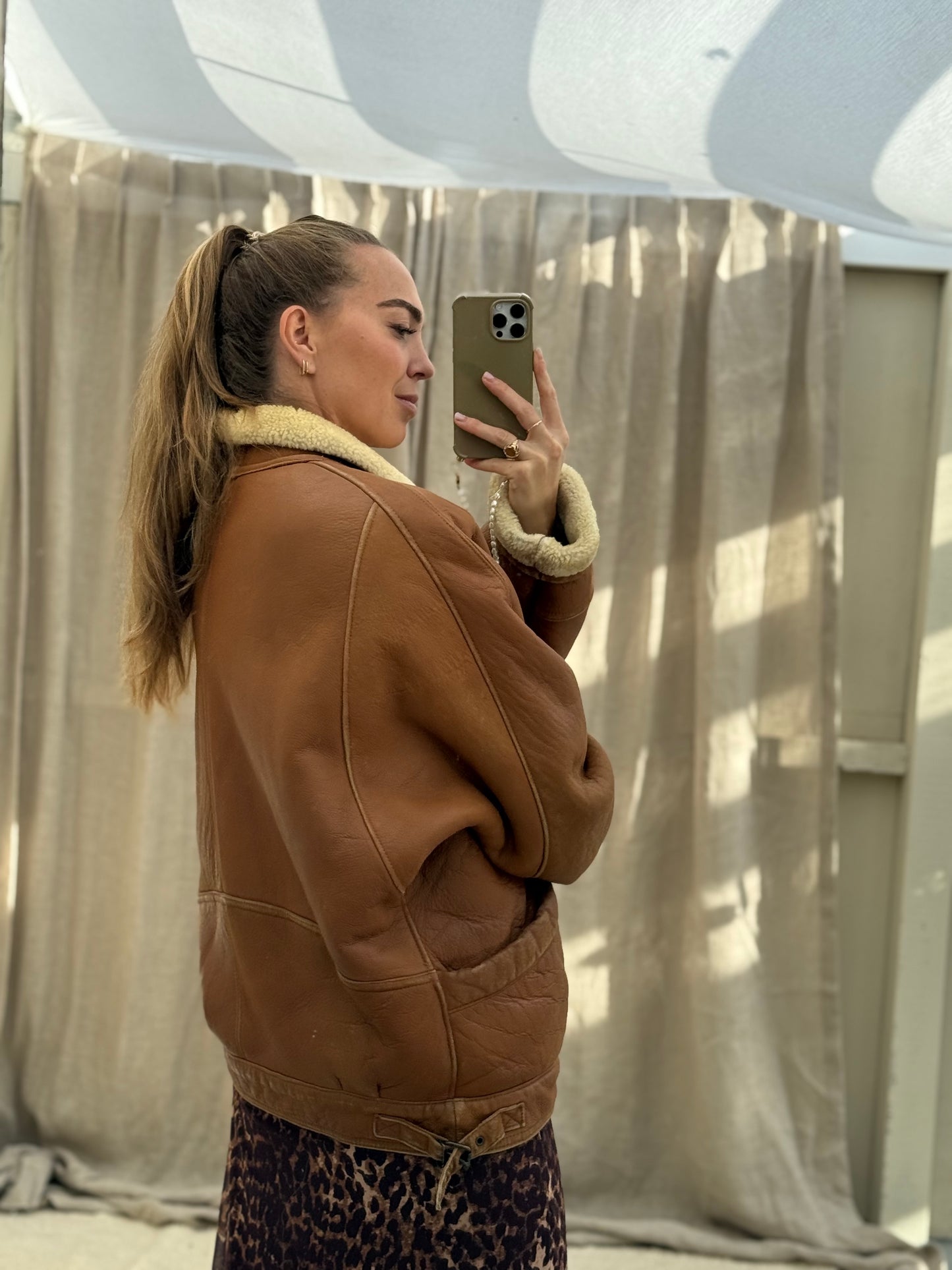 Vintage shearling lammy coat unisex maat 52 XL