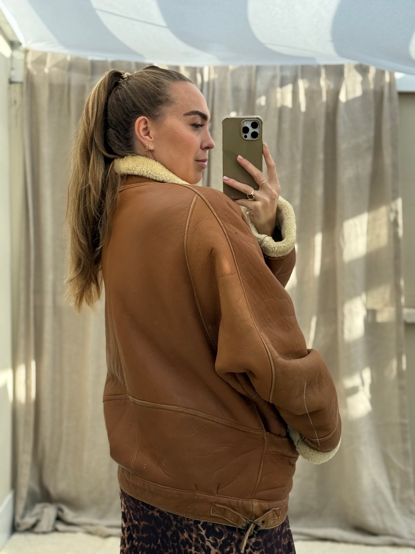 Vintage shearling lammy coat unisex maat 52 XL