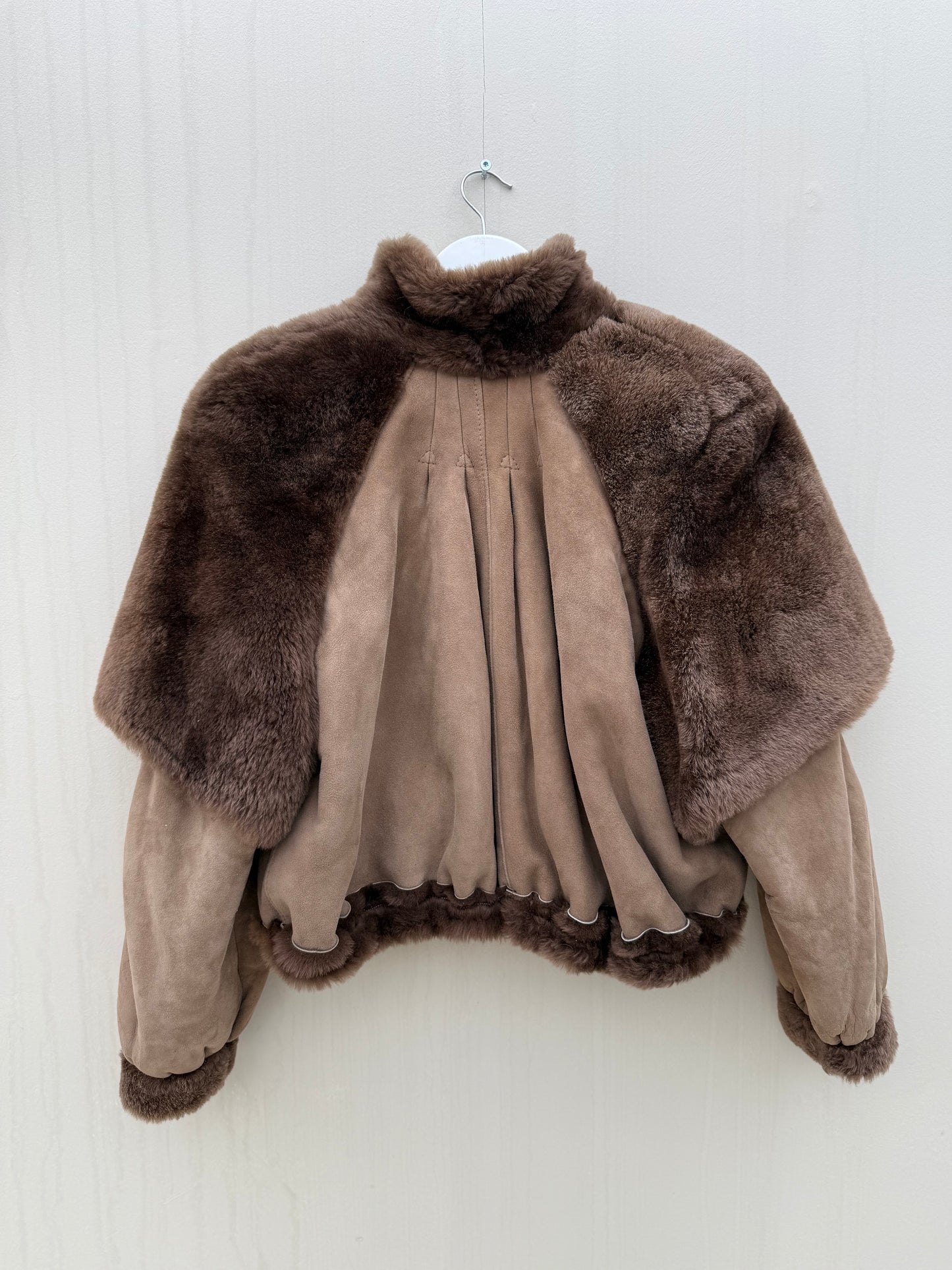 Vintage cropped lammy coat maat taupe