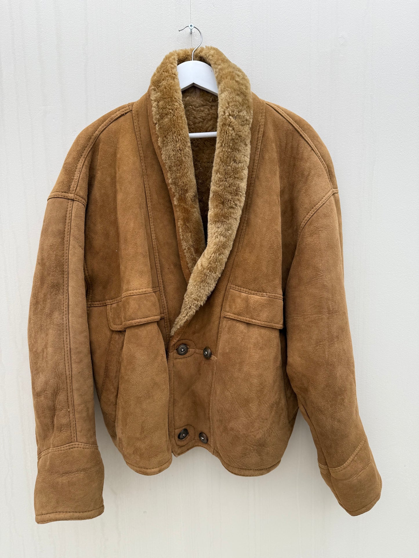 Vintage shearling lammy coat Camel 54/XL