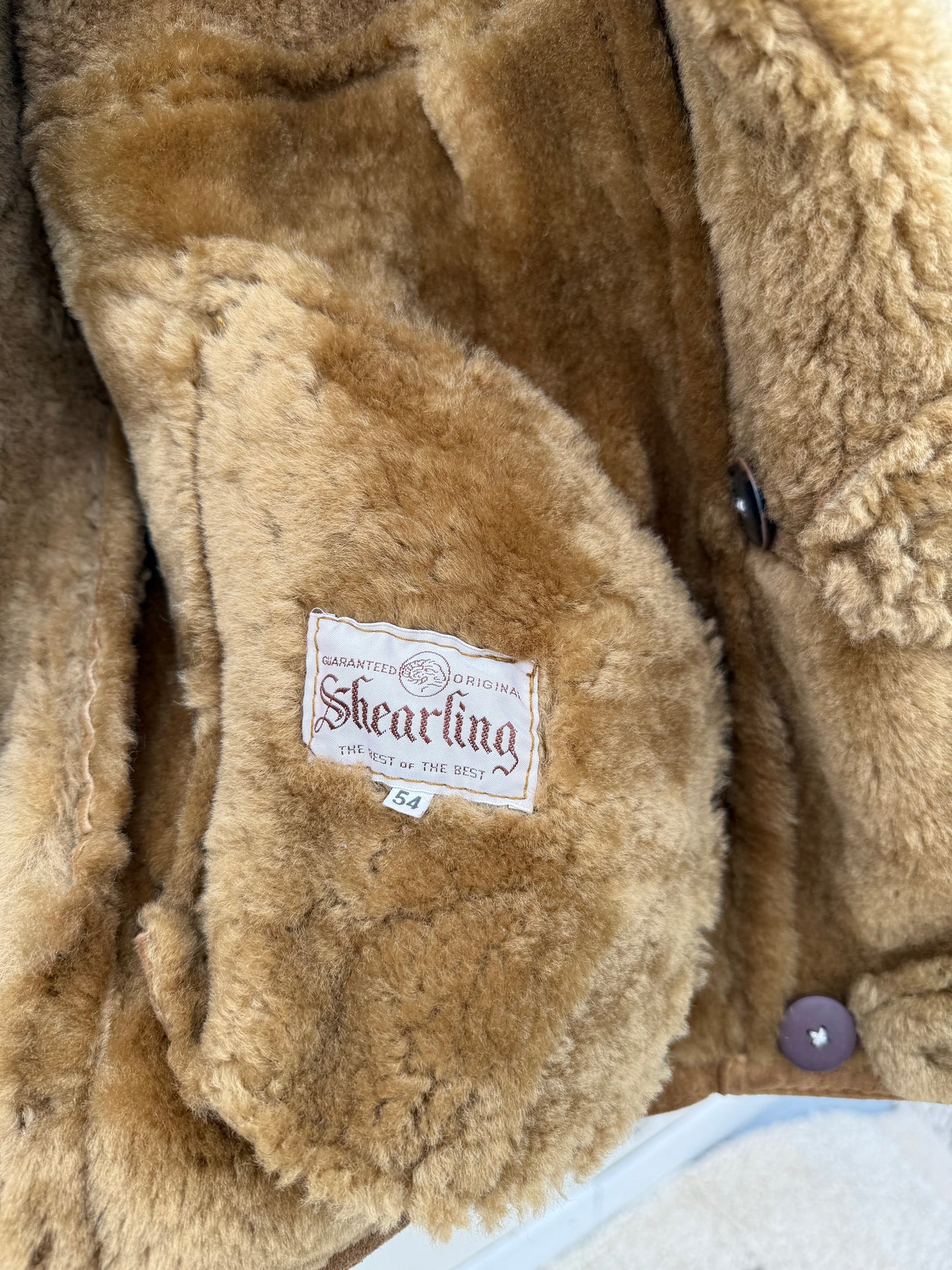 Vintage shearling lammy coat Camel 54/XL