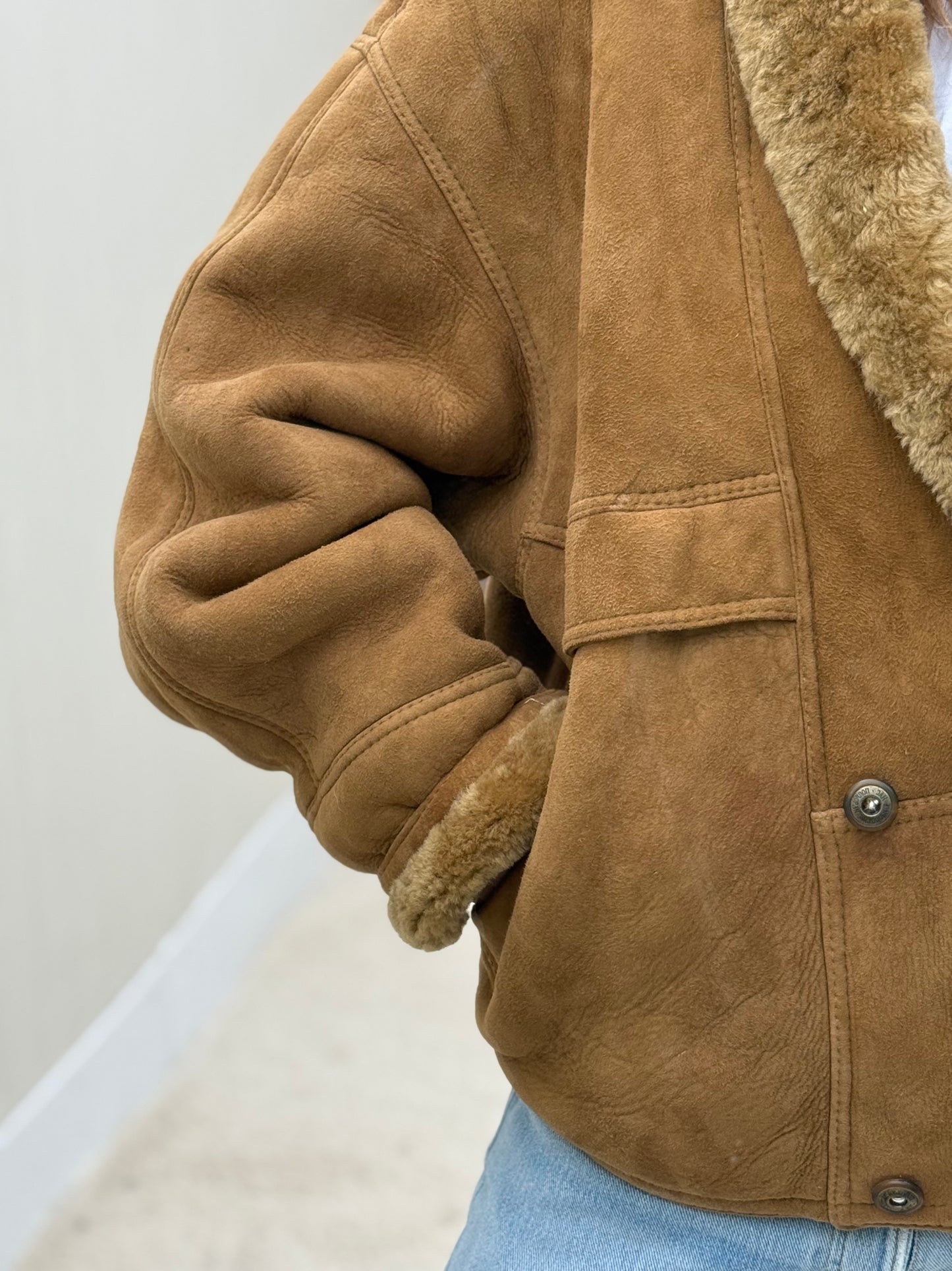 Vintage shearling lammy coat Camel 54/XL