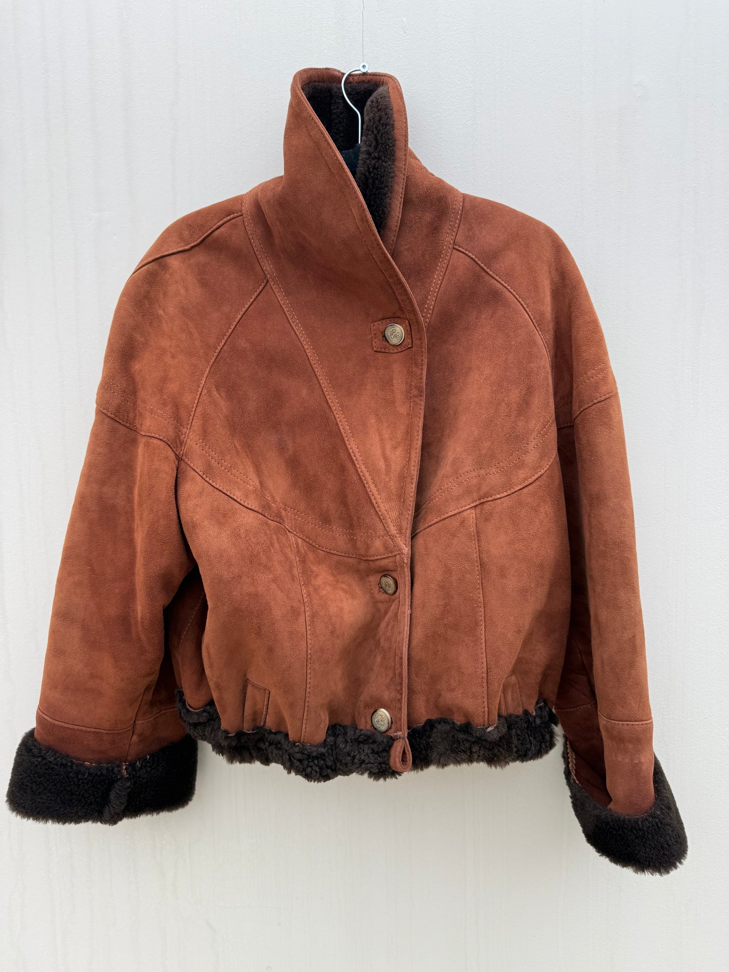 Vintage cropped lammy coat reversible bruin/terra