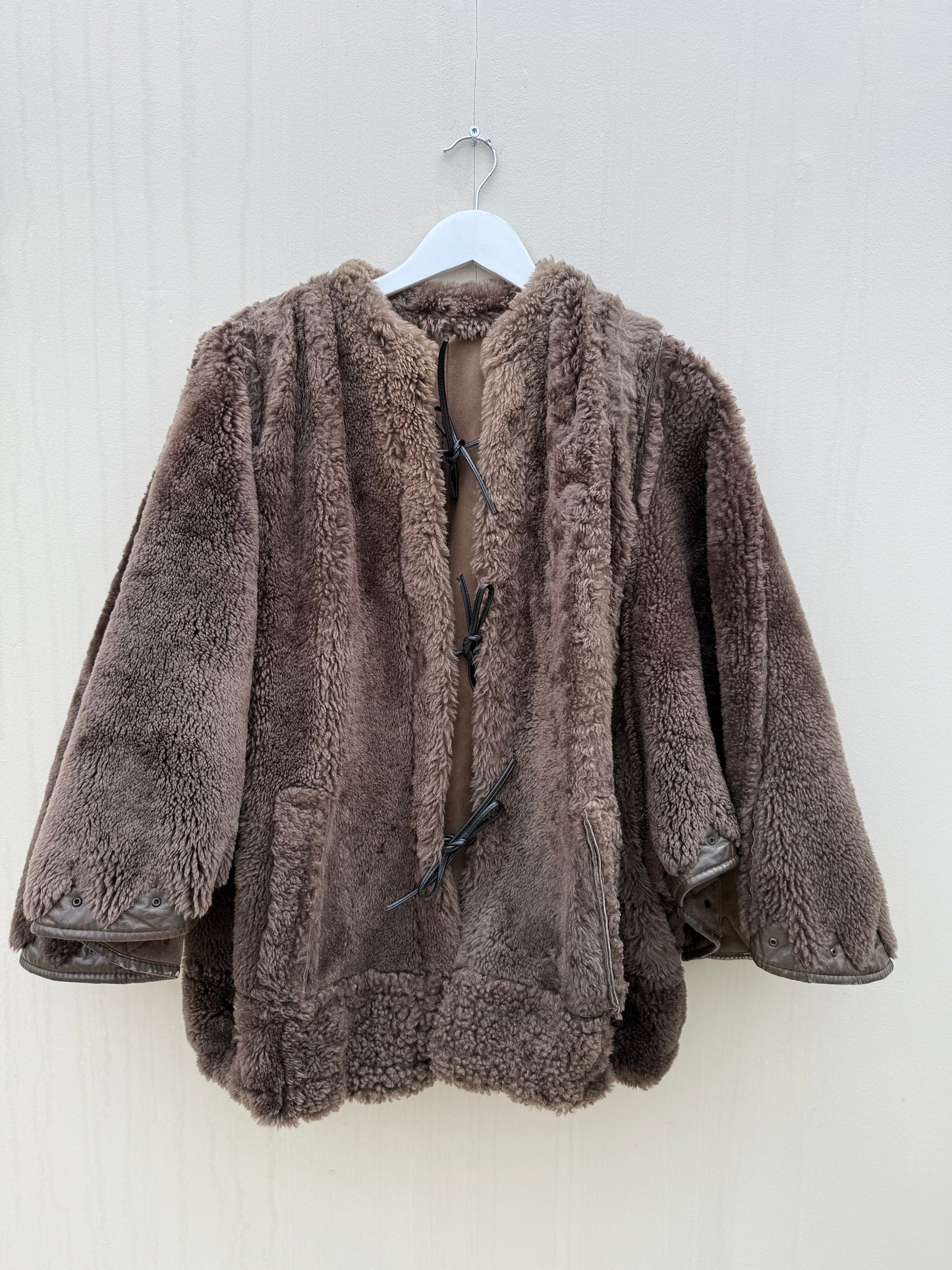 Cropped lammy vest coat vintage reversible one size