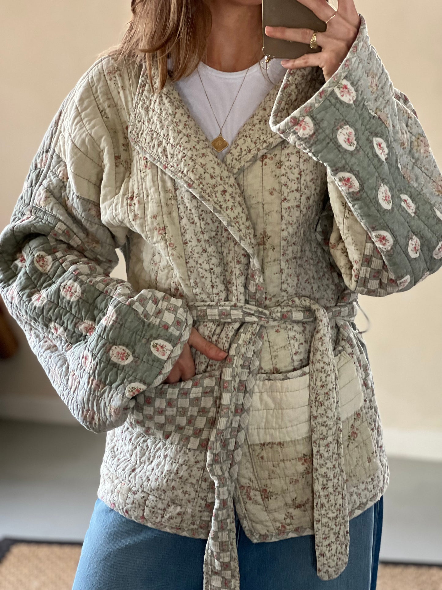 Handmade quilted blanket kimono cotton musthave unique One Size