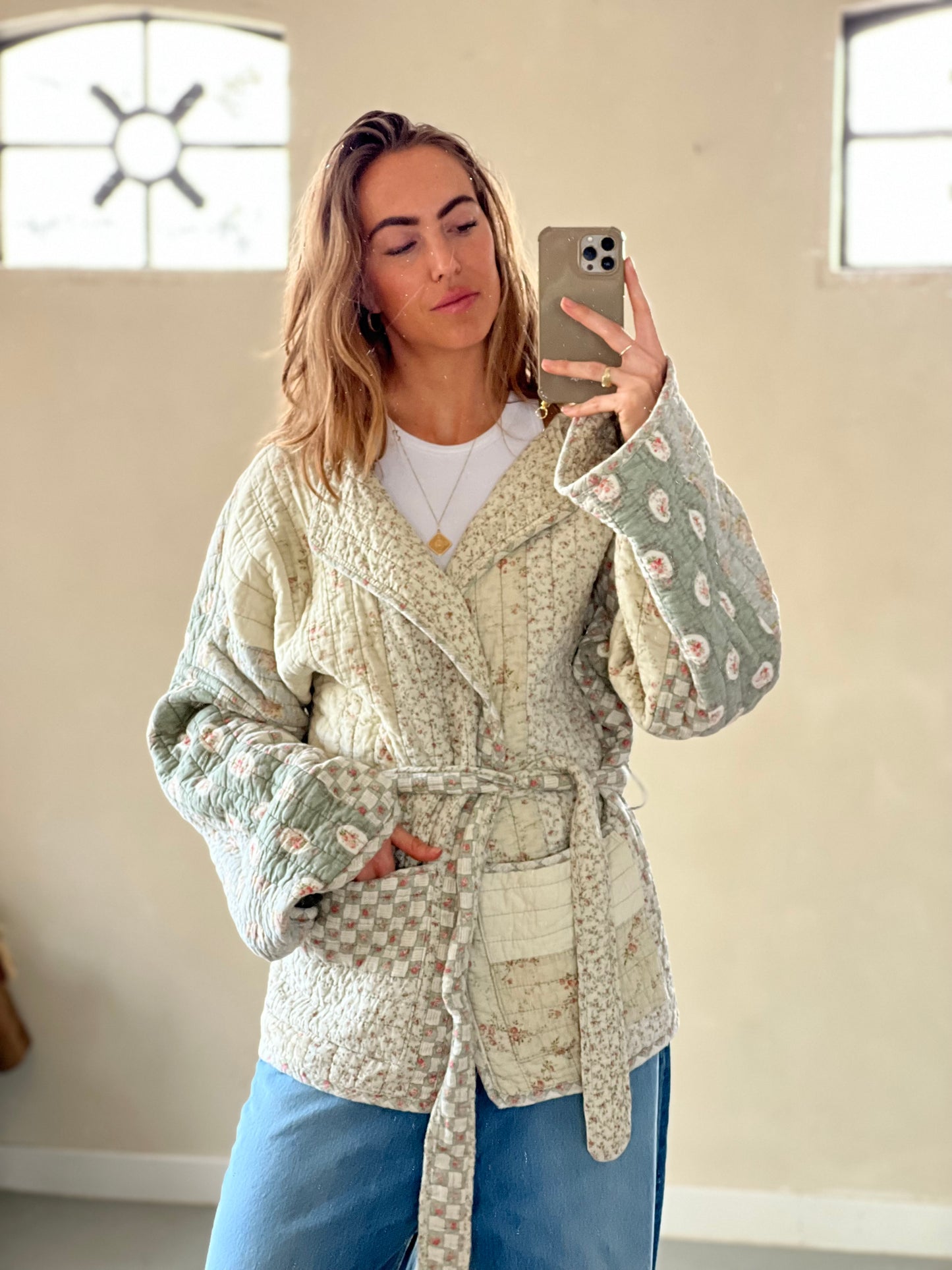Handmade quilted blanket kimono cotton musthave unique One Size