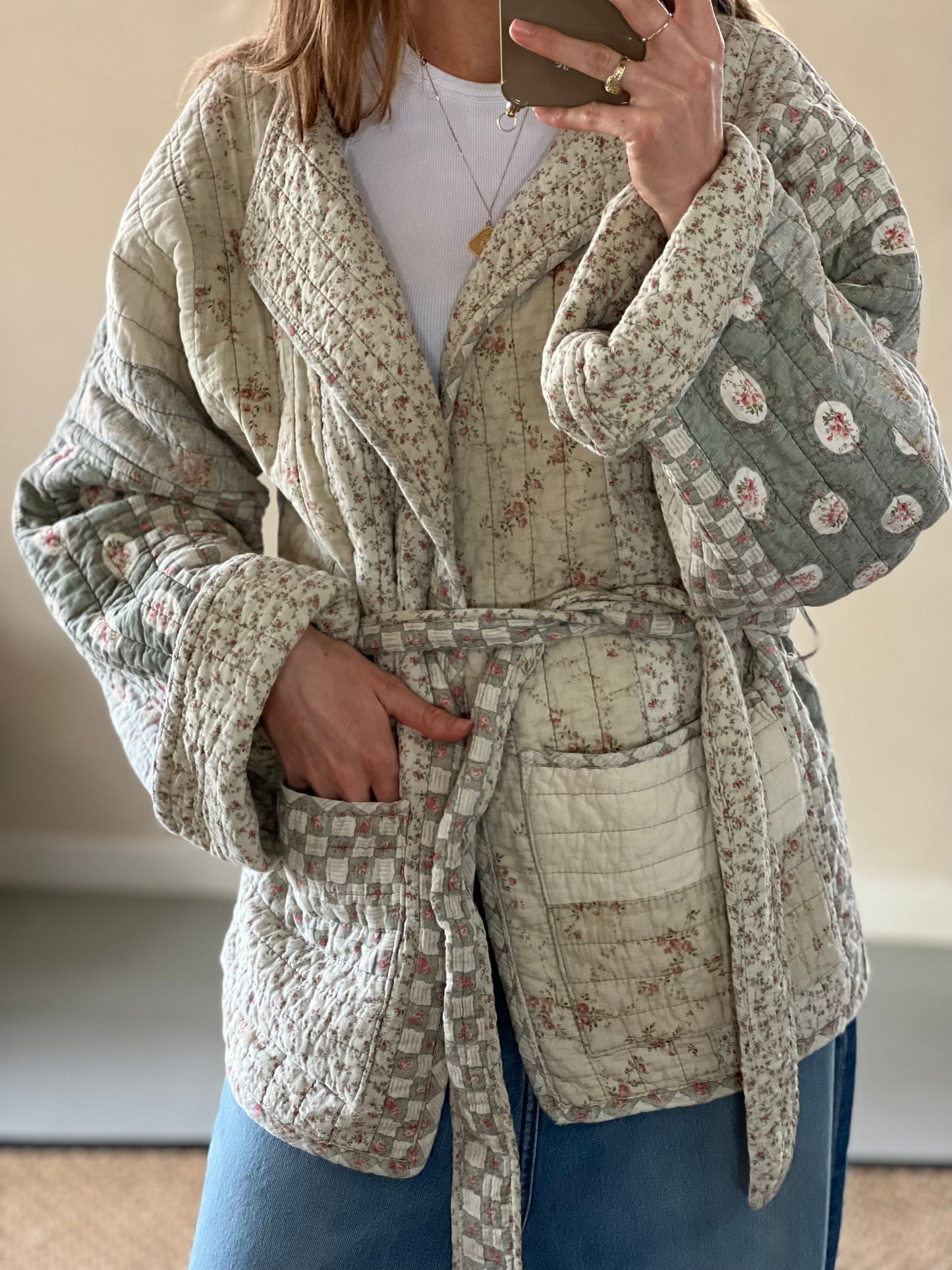 Handmade quilted blanket kimono cotton musthave unique One Size