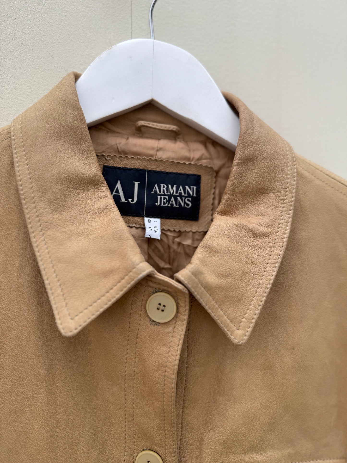 Armani leren jas vintage jacket 00s fitted
