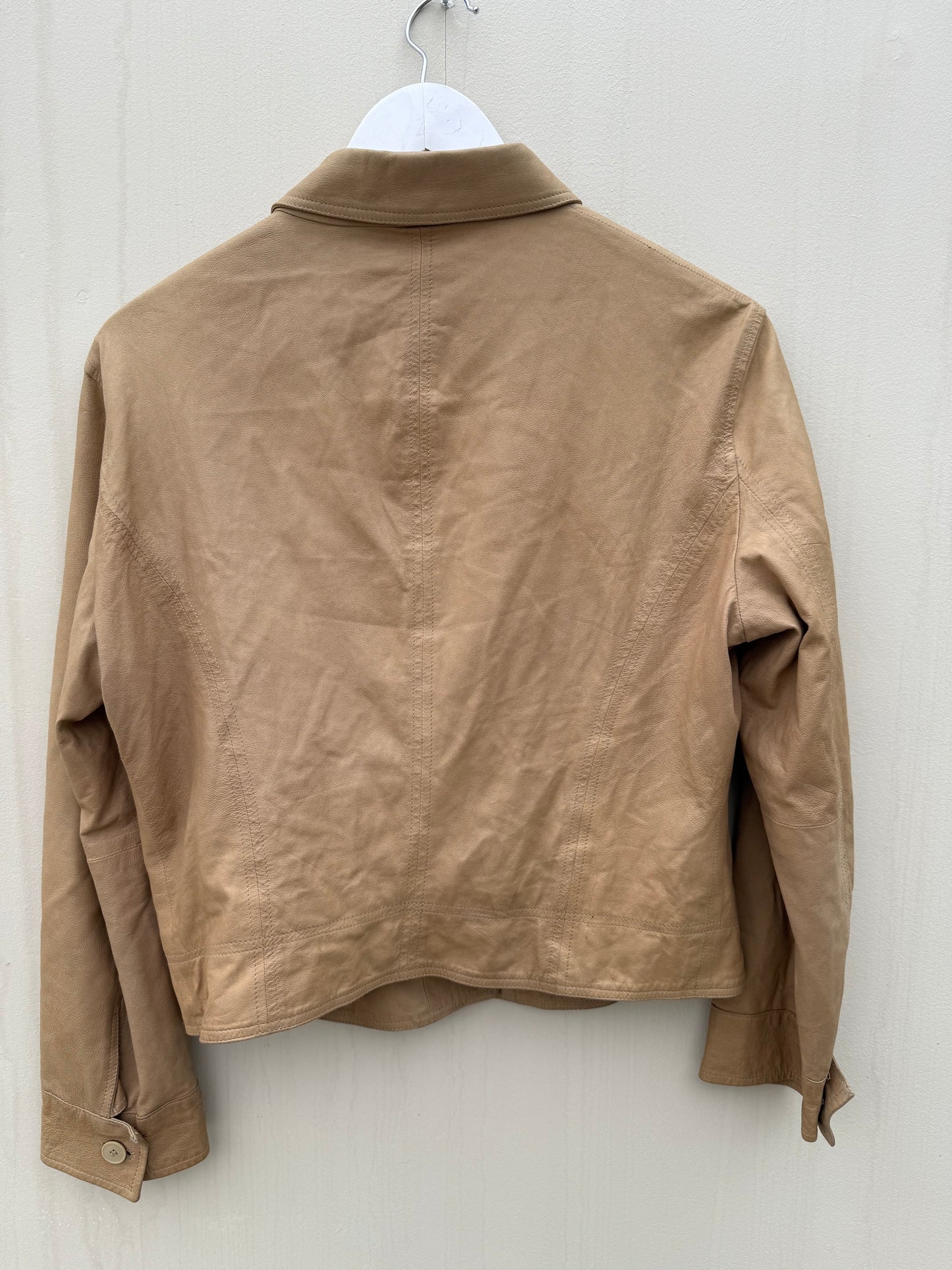 Armani leren jas vintage jacket 00s fitted
