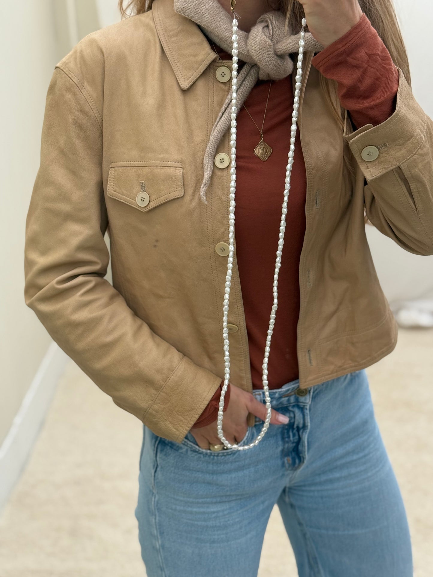 Armani leren jas vintage jacket 00s fitted