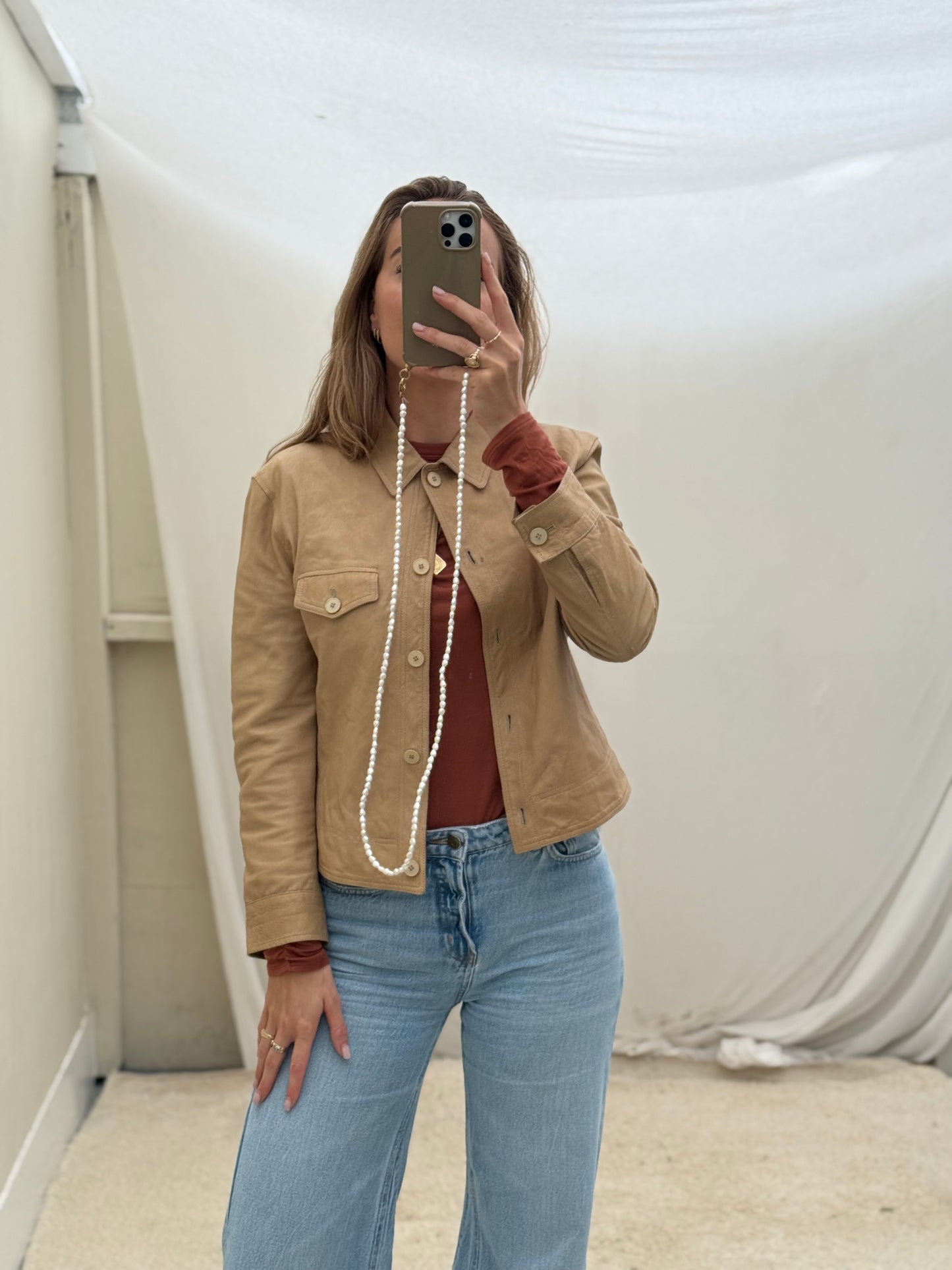 Armani leren jas vintage jacket 00s fitted