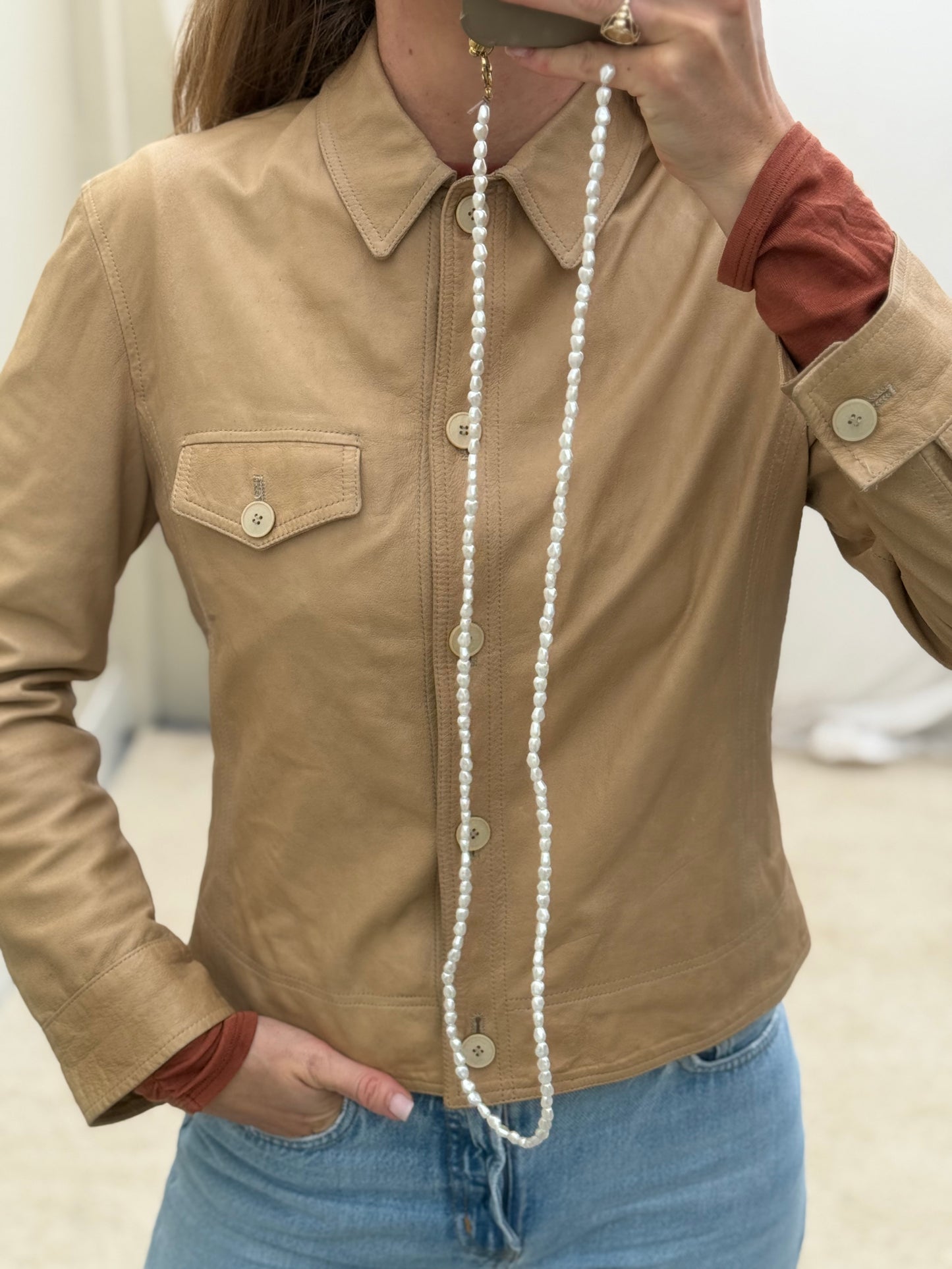Armani leren jas vintage jacket 00s fitted