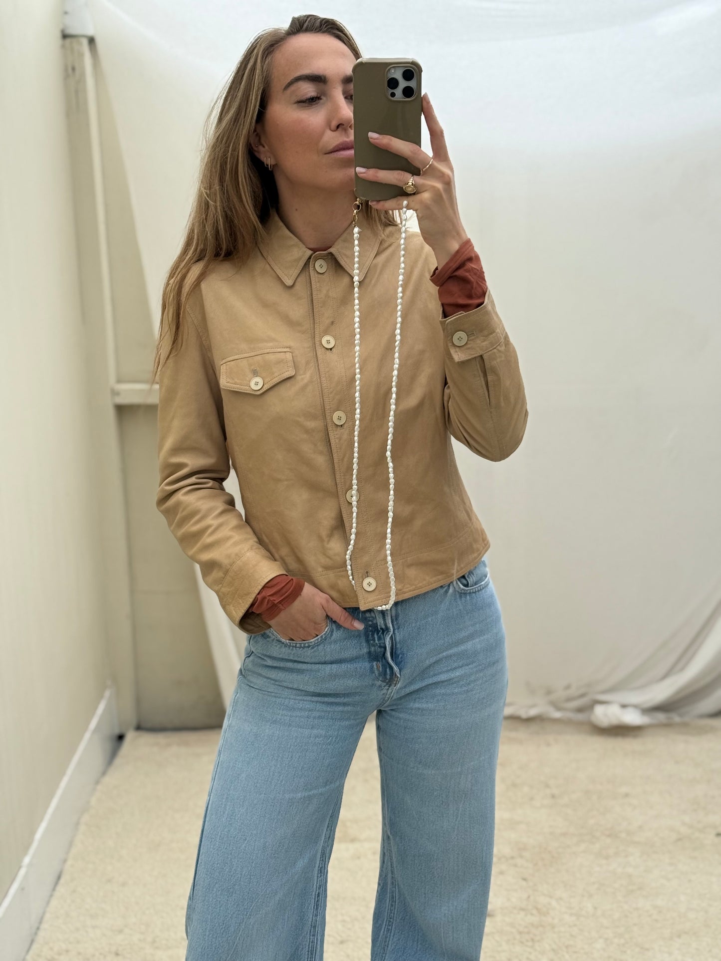 Armani leren jas vintage jacket 00s fitted