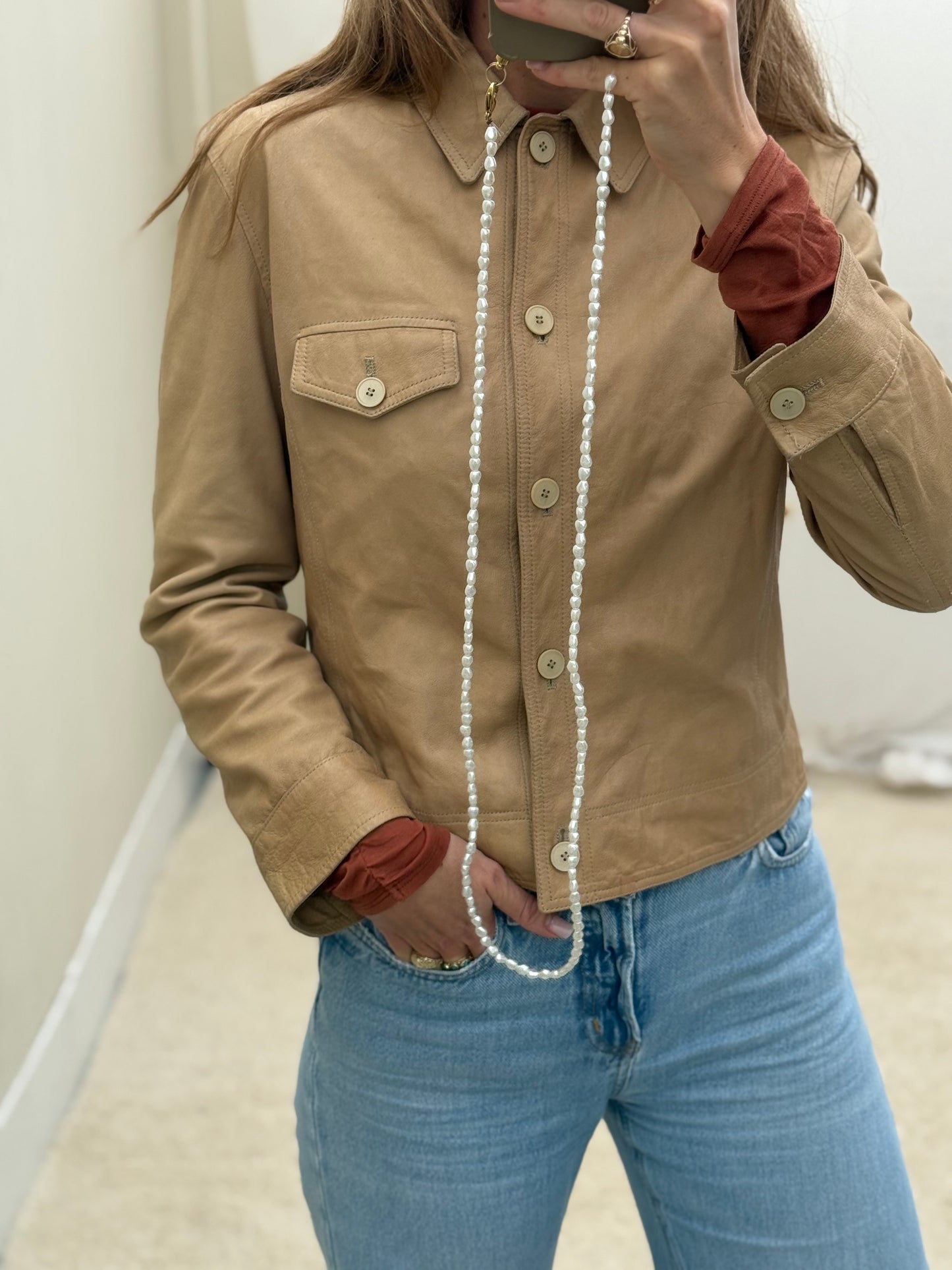 Armani leren jas vintage jacket 00s fitted