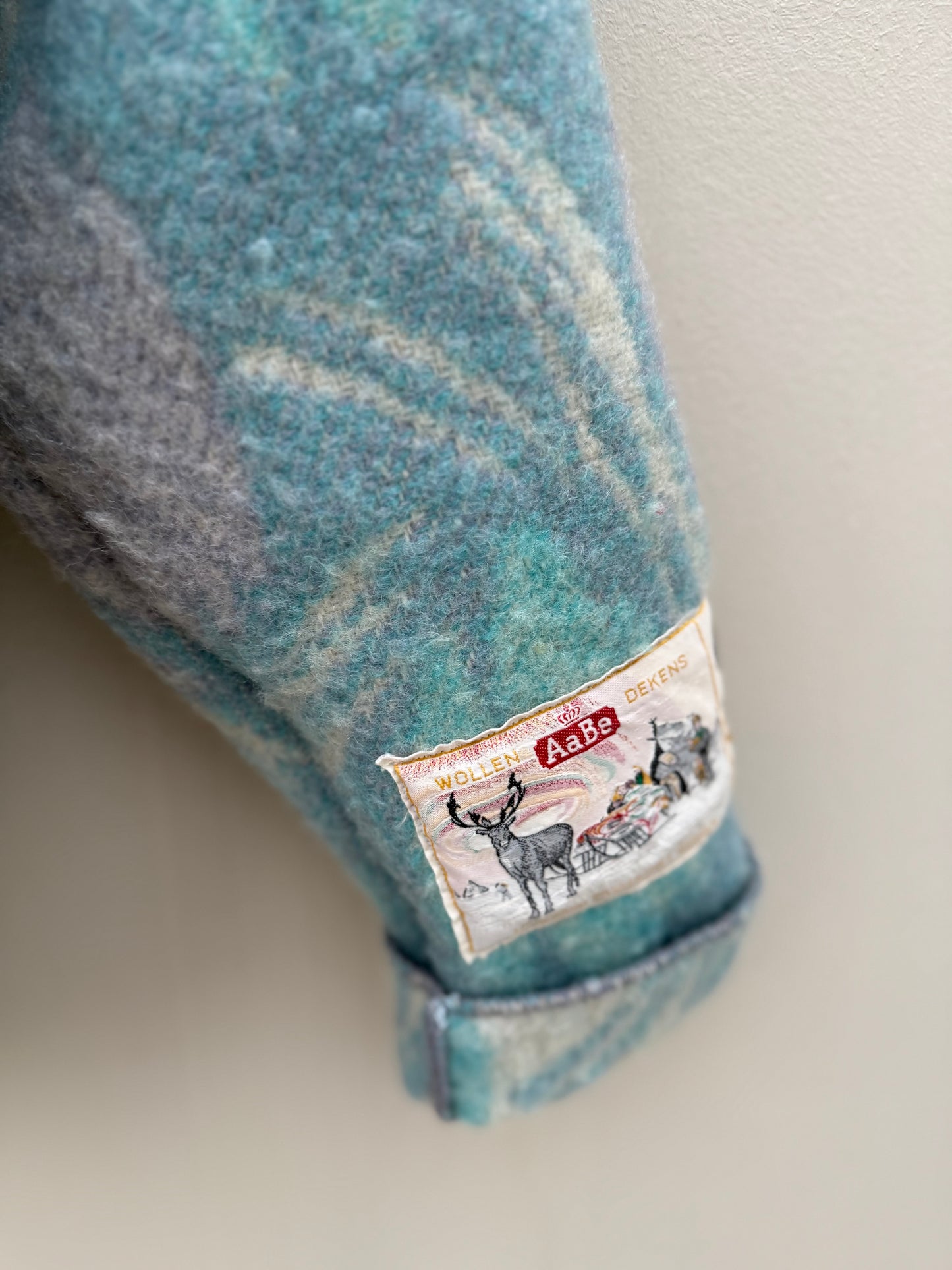 Handgemaakte Bomber vintage wollen dekens sustainable maat L