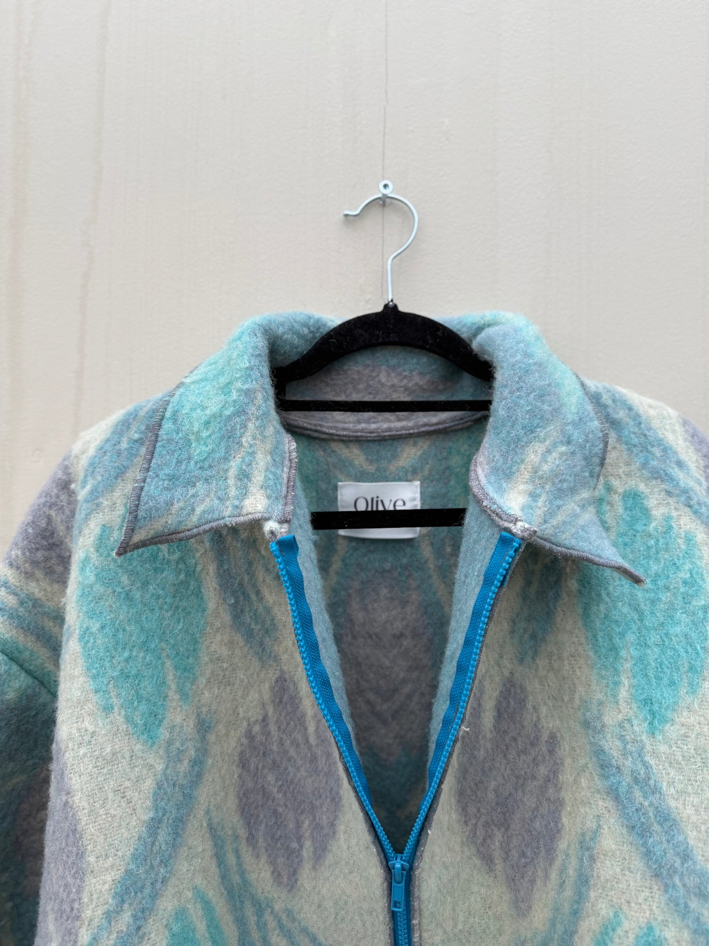 Handgemaakte Bomber vintage wollen dekens sustainable maat L