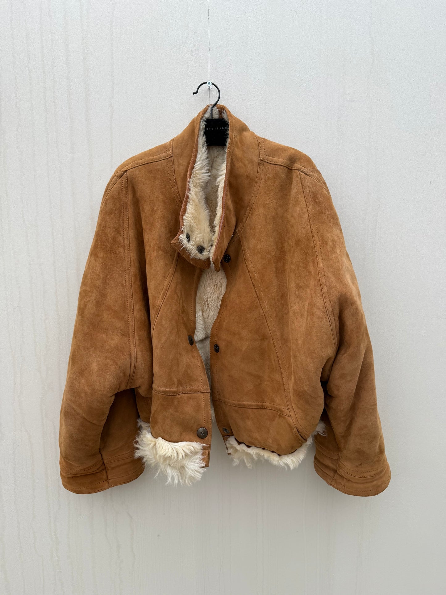 Vintage remade lammy coat reversible cropped model Olive Collectables