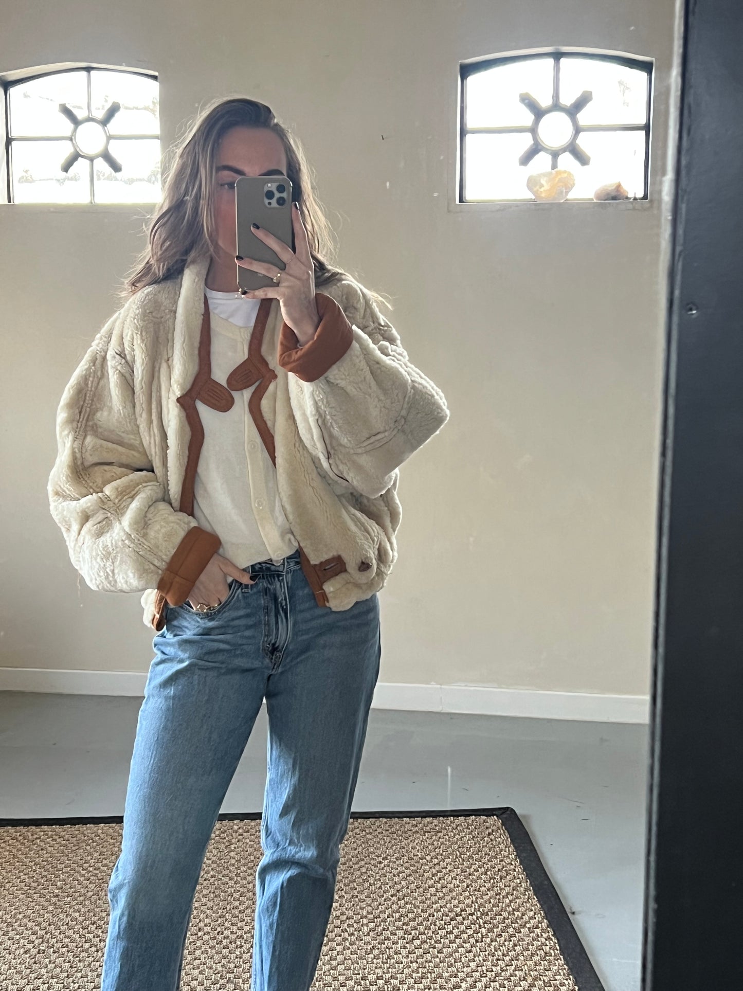 Remade cropped lammy Reversible Sheepskin Maat M/L