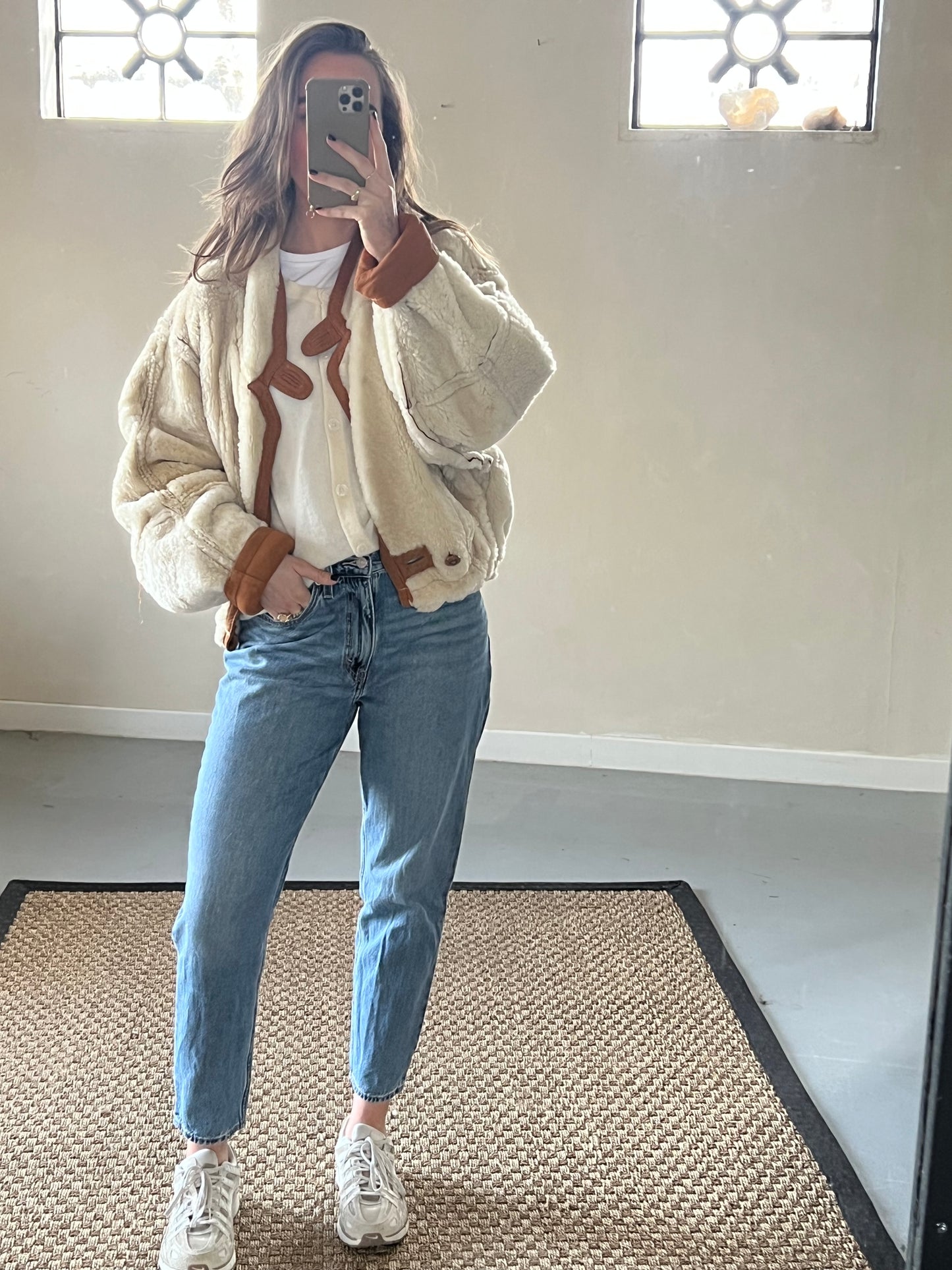 Remade cropped lammy Reversible Sheepskin Maat M/L