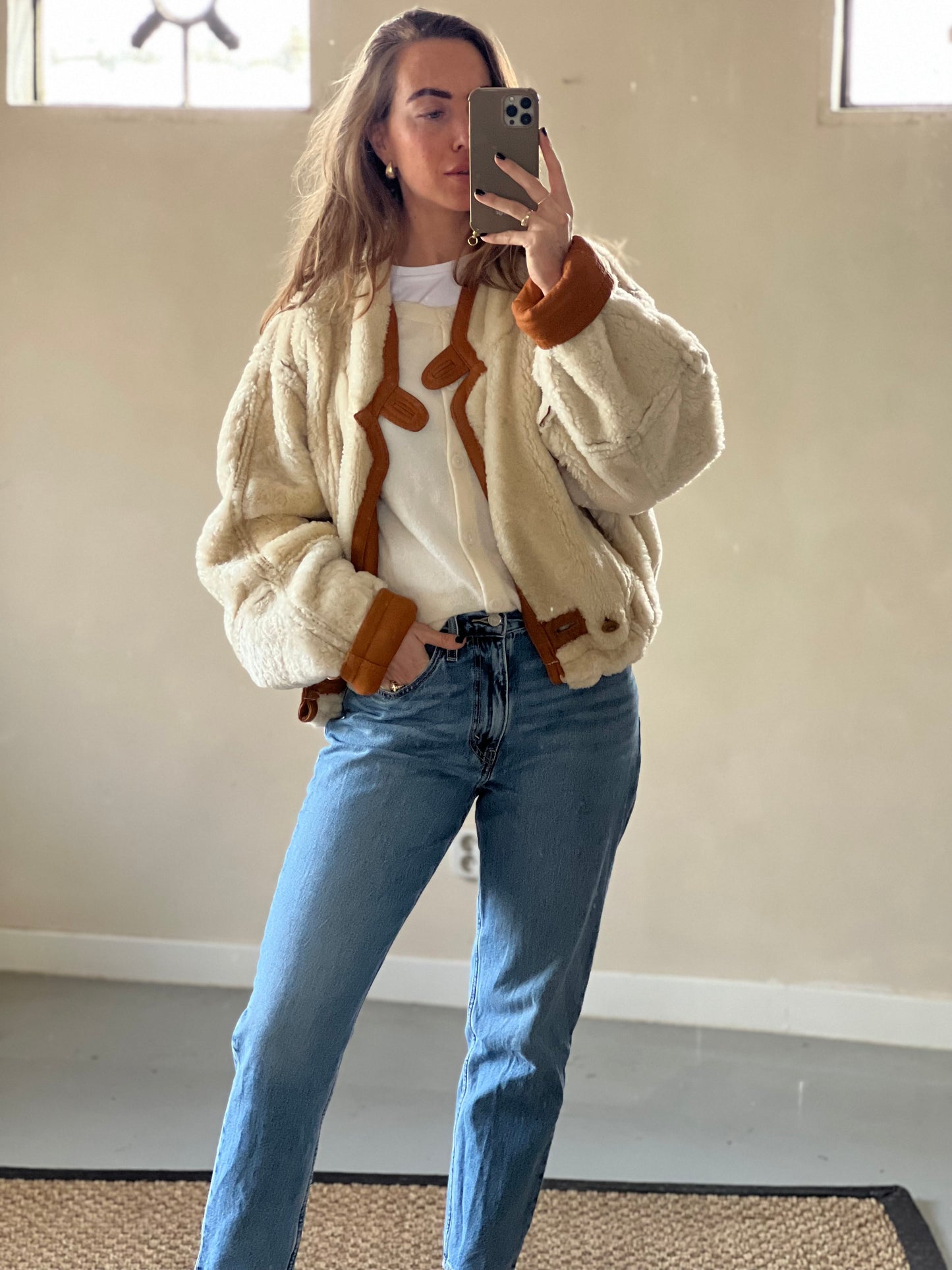 Remade cropped lammy Reversible Sheepskin Maat M/L