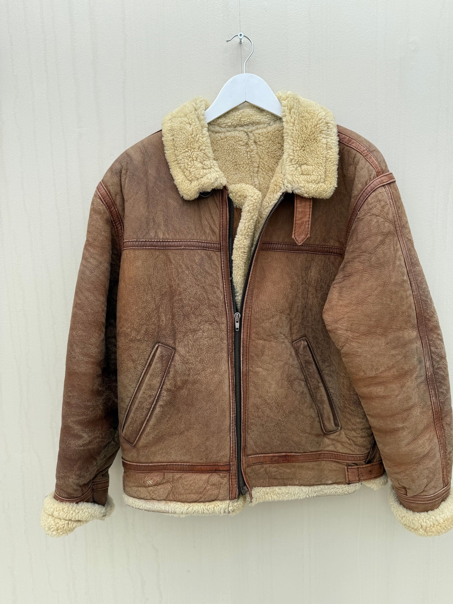 Vintage pilotenjas shearling unisex