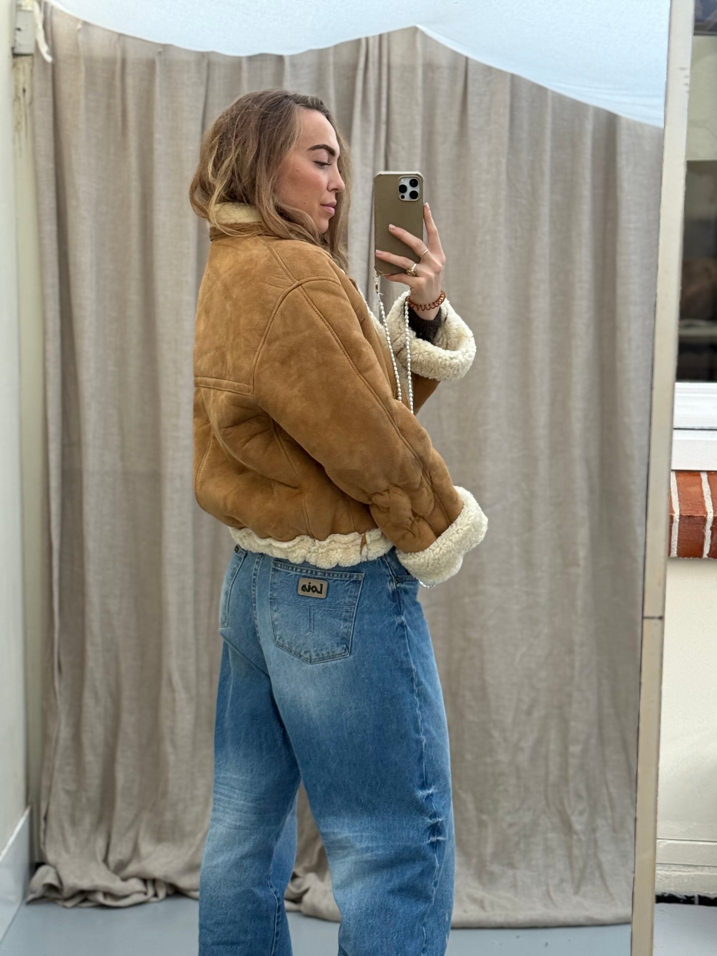 Re-made vintage lammy coat reversible shearling