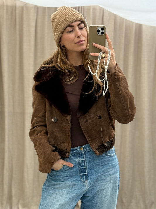 Vintage remade lammy coat cropped shearling