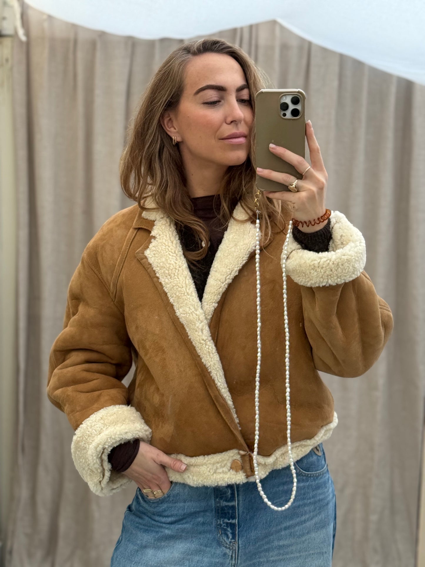 Re-made vintage lammy coat reversible shearling