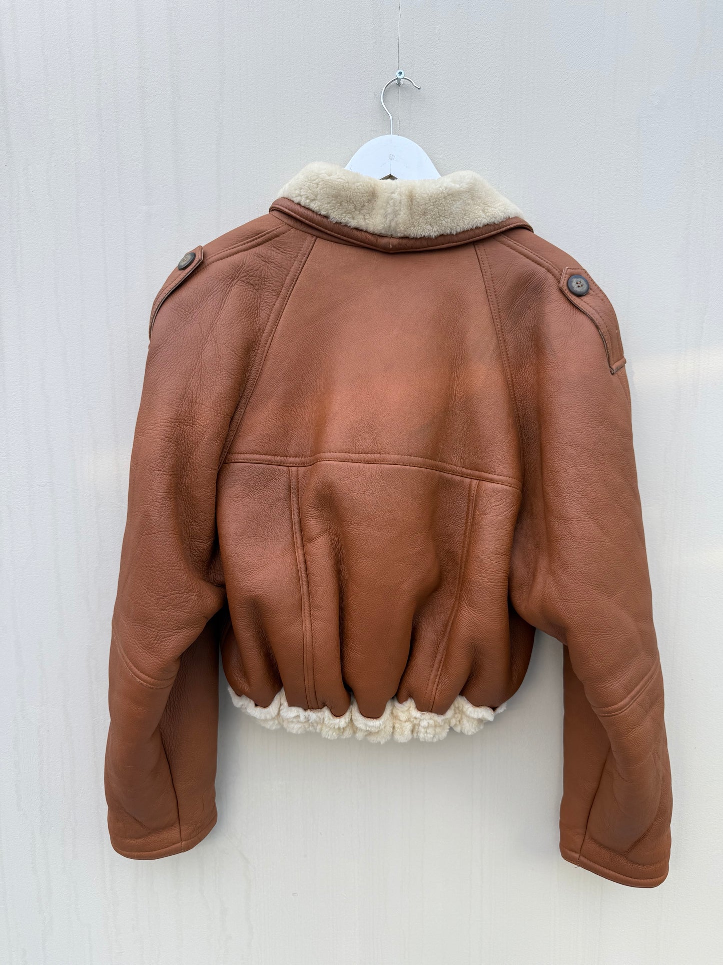 Vintage re-made cropped shearling lammy maat M-XL
