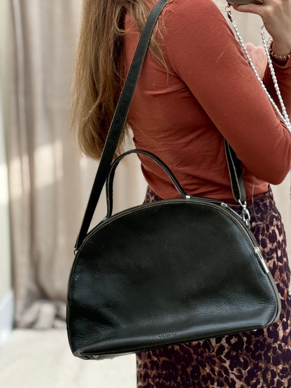 MYOMY moon bag donkergroen autumn leer