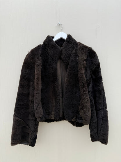 Re-made lammy coat reversible zwart shearling