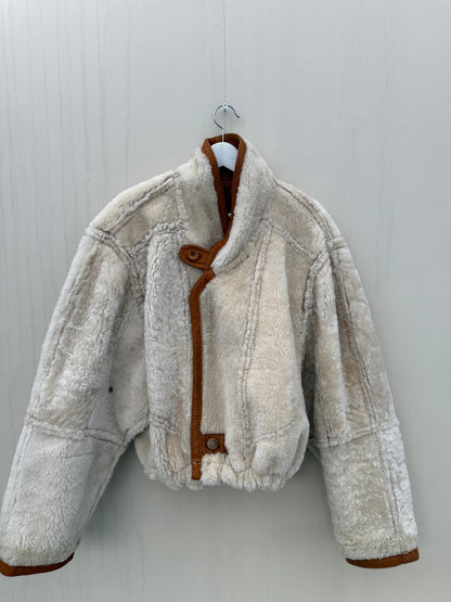 Vintage remade lammy coat reversible maat M/L