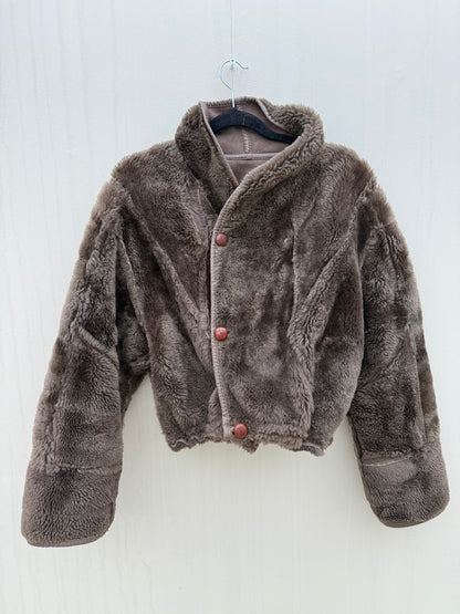 Vintage cropped lammy coat reversible maat S-L