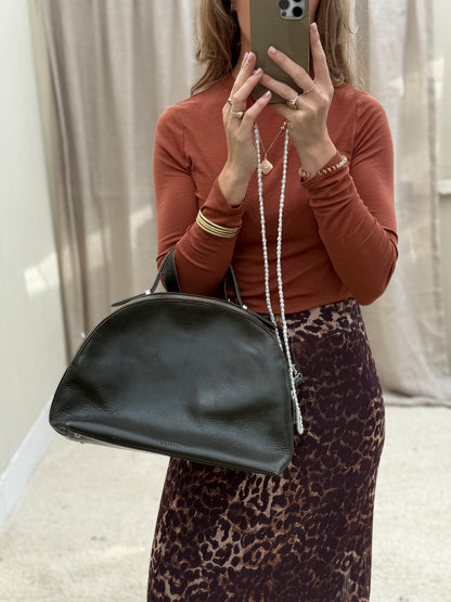 MYOMY moon bag donkergroen autumn leer