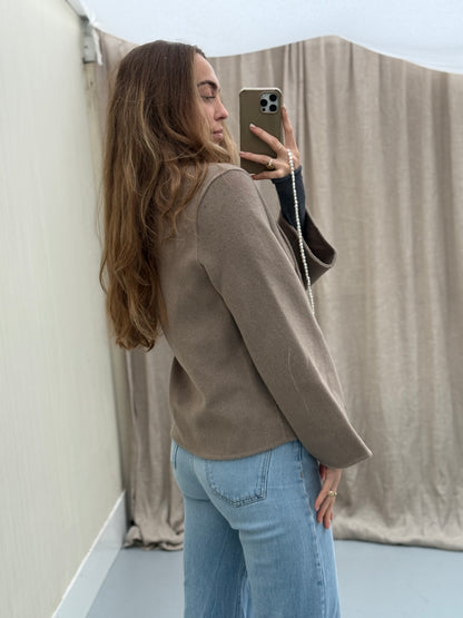 Marville road wollen jas maat xs 34 taupe mantel