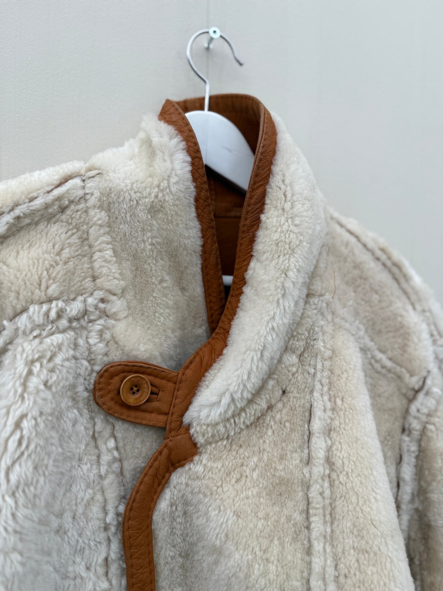 Vintage remade lammy coat reversible maat M/L