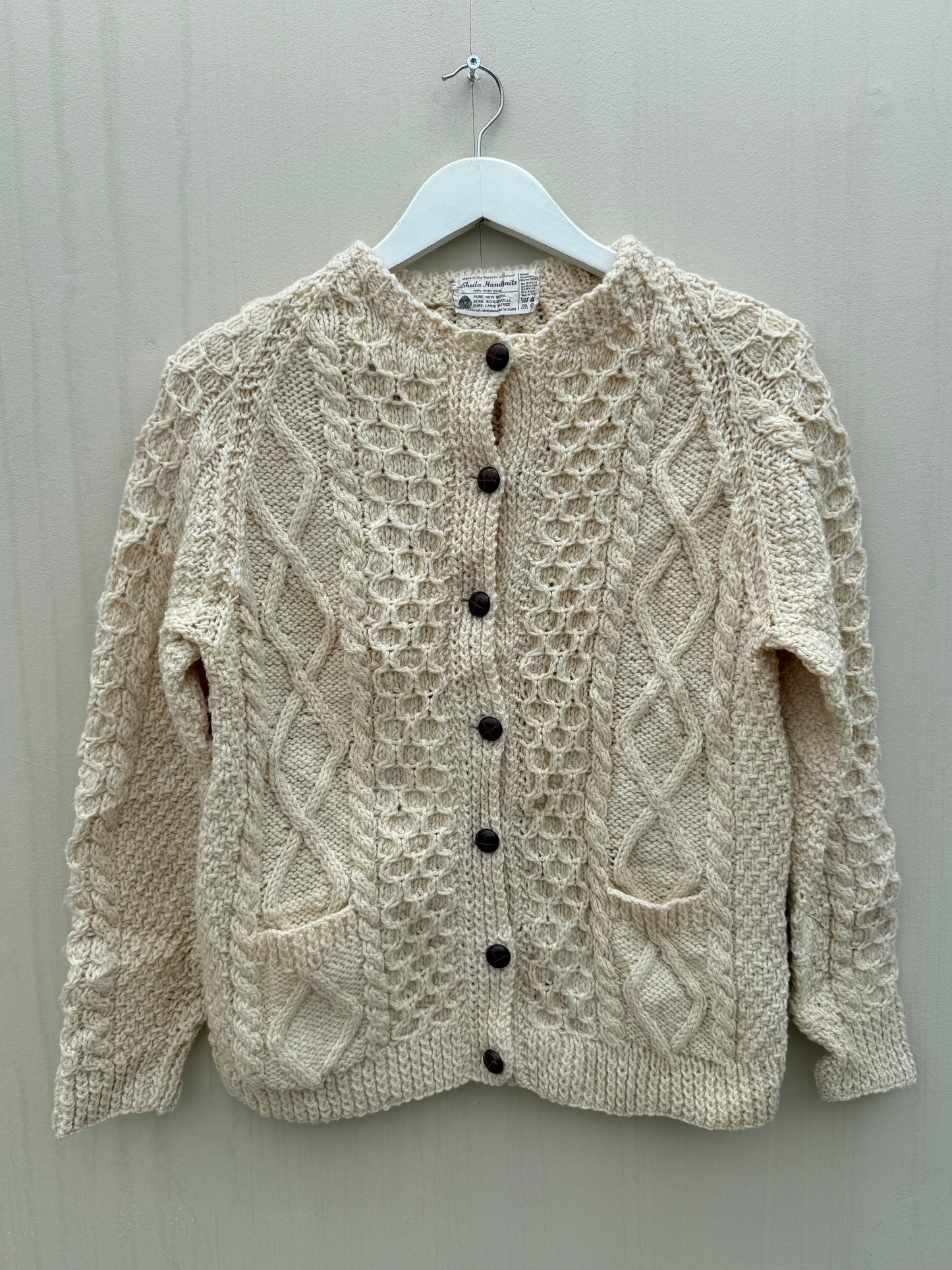 Vintage Aran knitted sweater beige