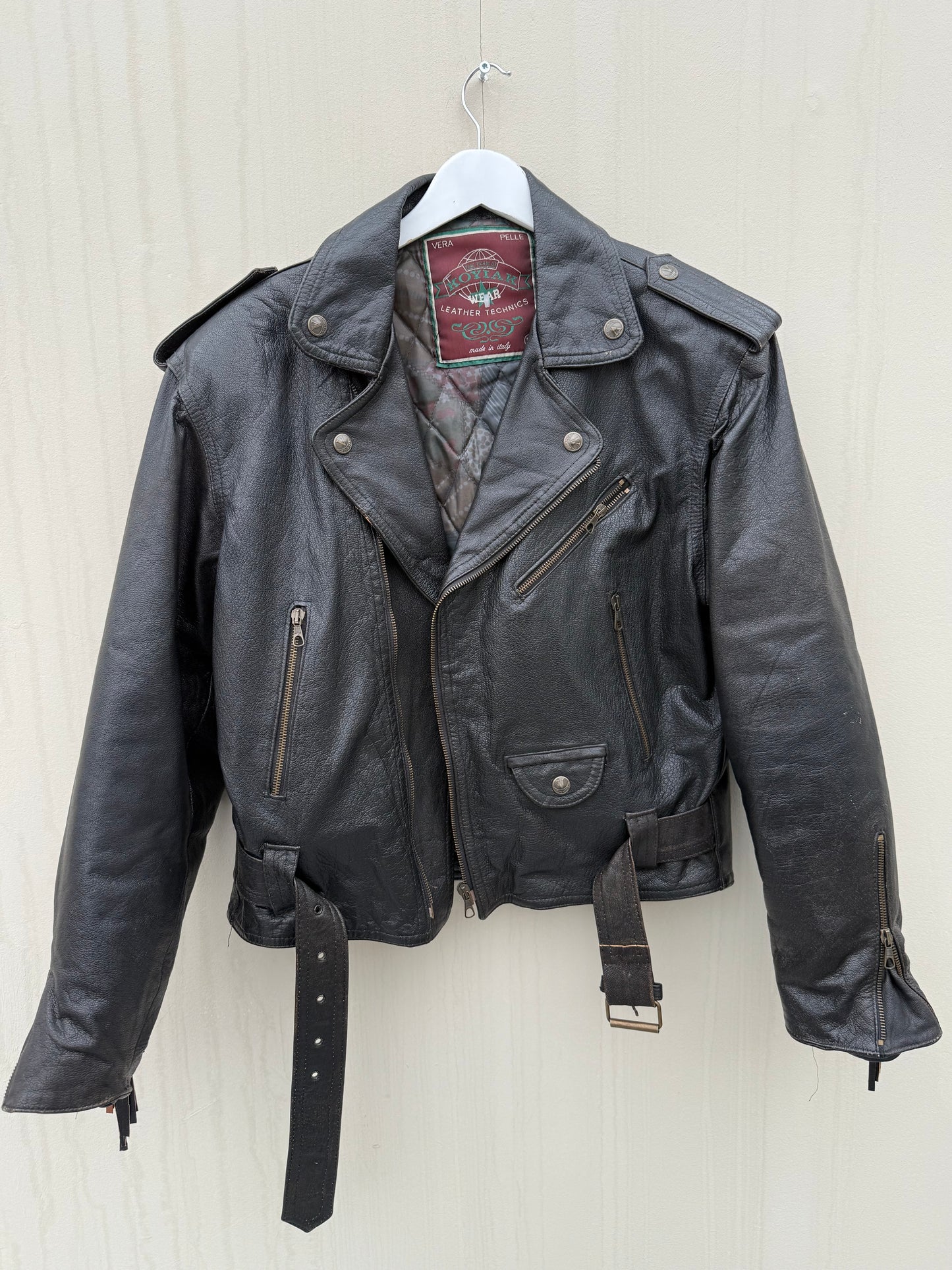 Vintage fringe jacket real leather franje jas